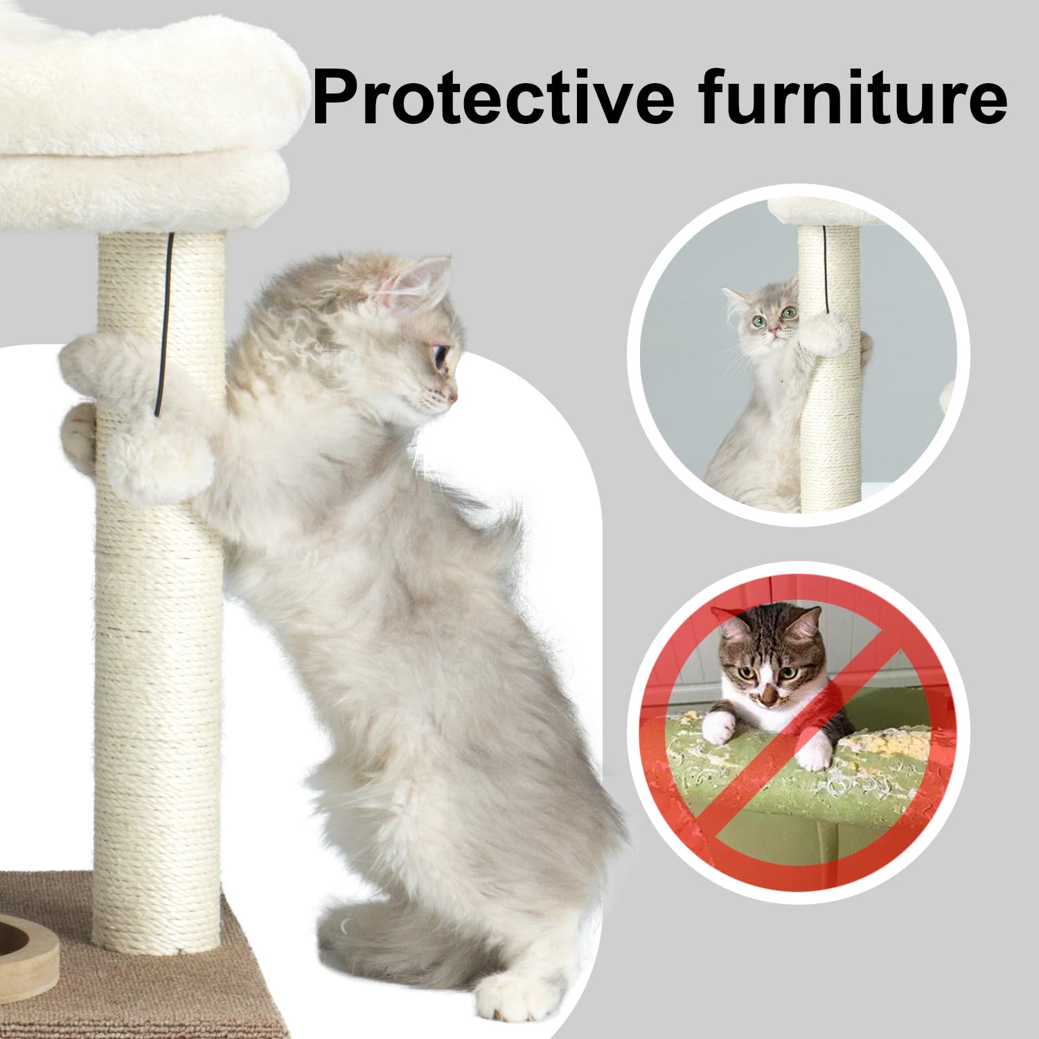 Pawsfans Cat Tree Scratching Post,Small Cat Tower With Perch Bed Scratch For Indoor Cats And Kittens Scratcher.Track Toy Hanging