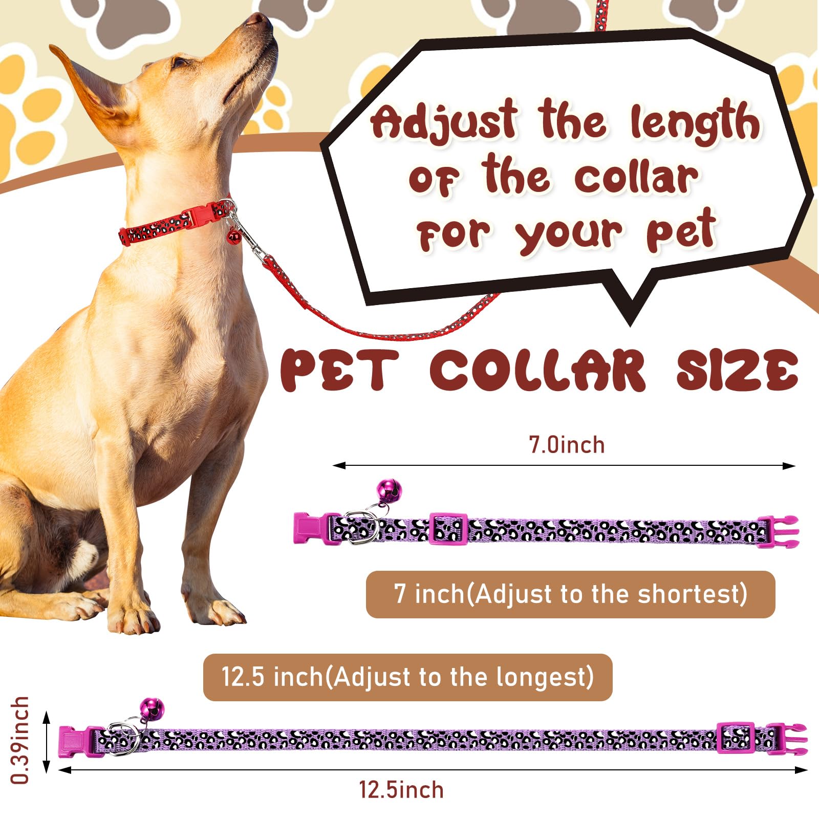 Amylove 48 Pcs Dog Collar And Leash Set, Polypropylene Adjustable Puppy Collars For Medium Dogs Small Pet Puppy Walking Training