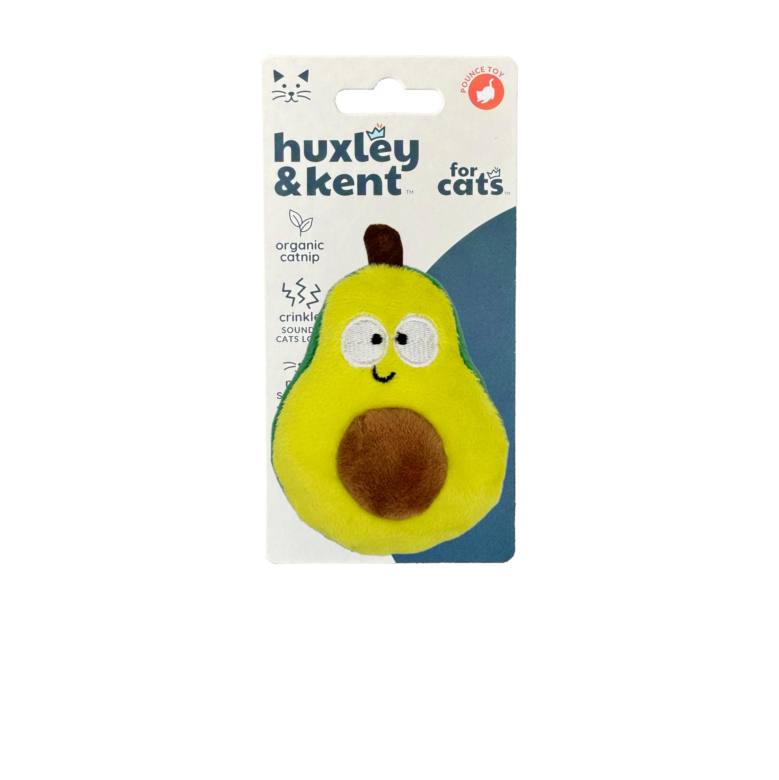 Huxley & Kent Plush Cat Toy - Avocado Popper - Snack Attack Strong Catnip And Crinkle Filled Cat Toy - Kittybelles