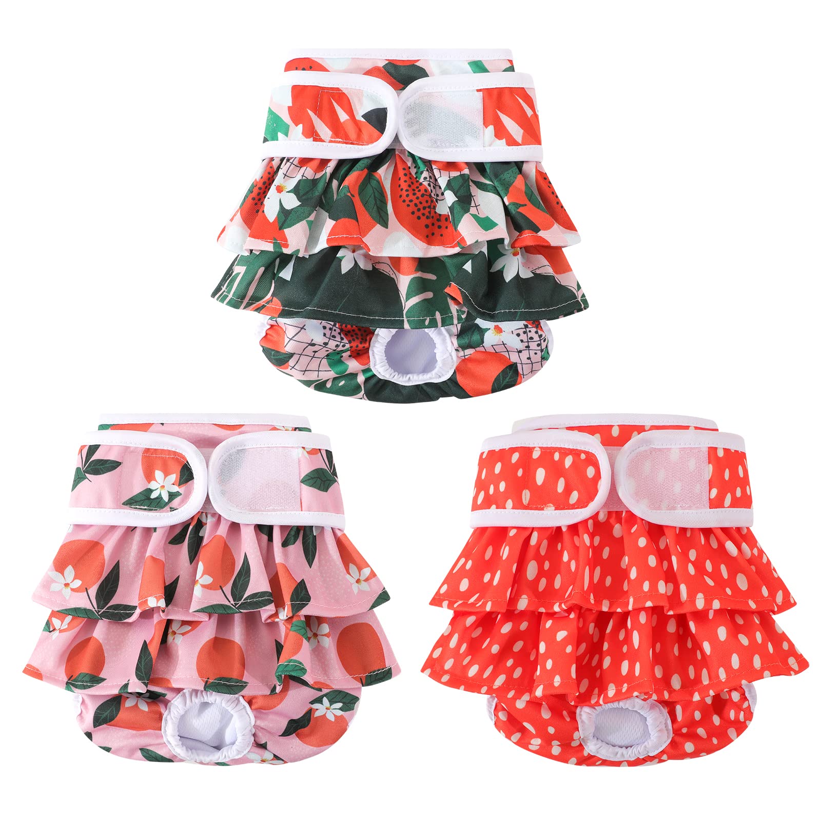 Reusable Dog Diapers Female 3 Pack Reusable Premium Highly Absorbent Doggie Diapers, Flexible Puppy Diapers, Durable Leak-Proof 