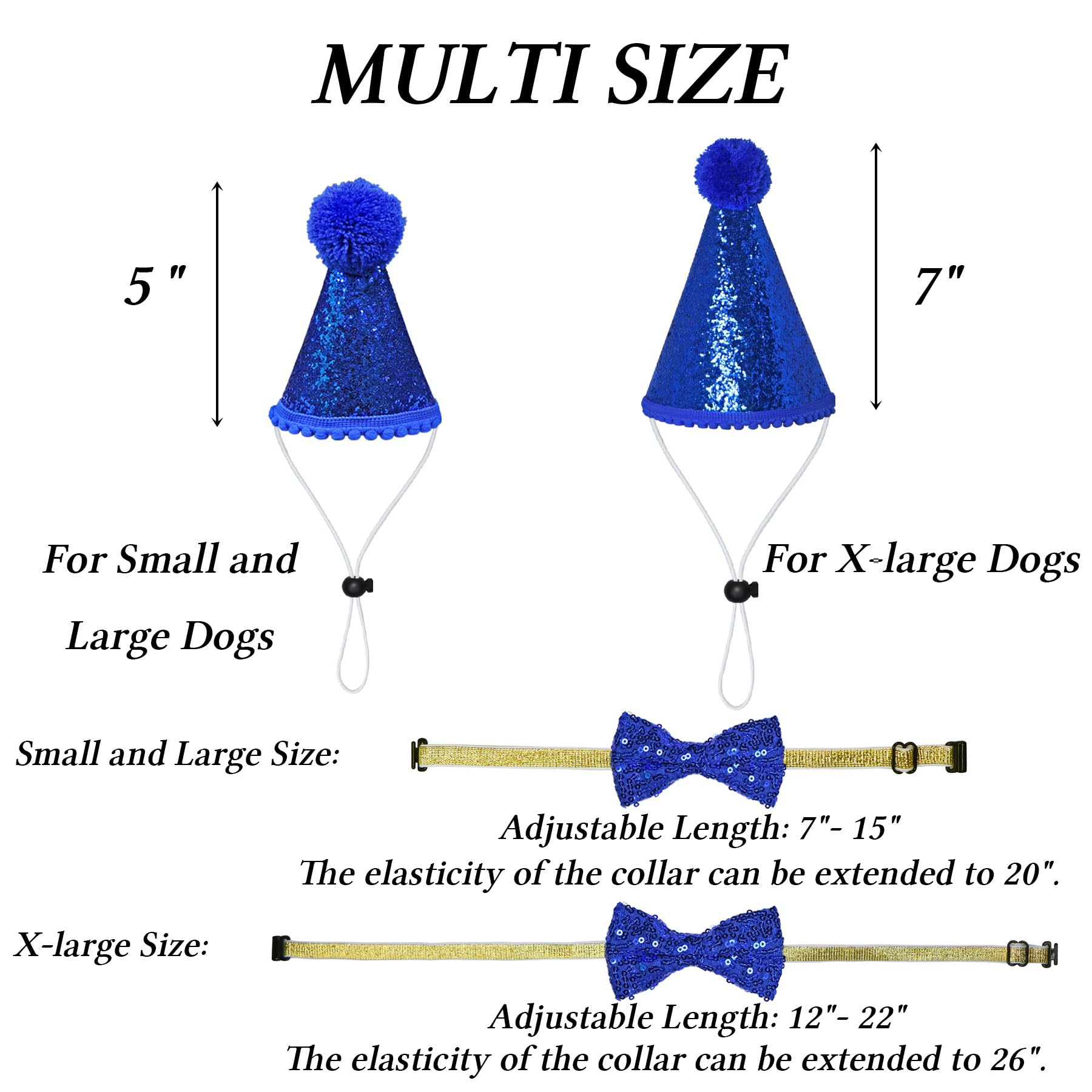 Stmk Dog Birthday Party Supplies, Multi Sizes Dog Birthday Bandana Boy Dog Birthday Hat With Numbers Bow Tie Birthday Banner Let
