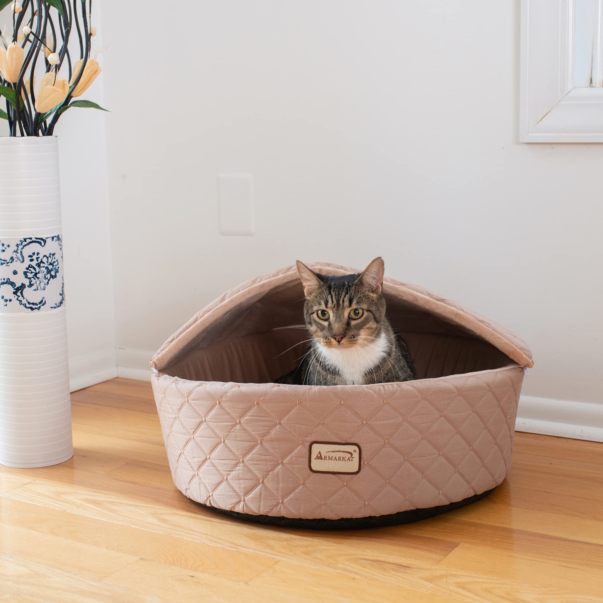 Armarkat Cat Bed, Medium, Light Apricot
