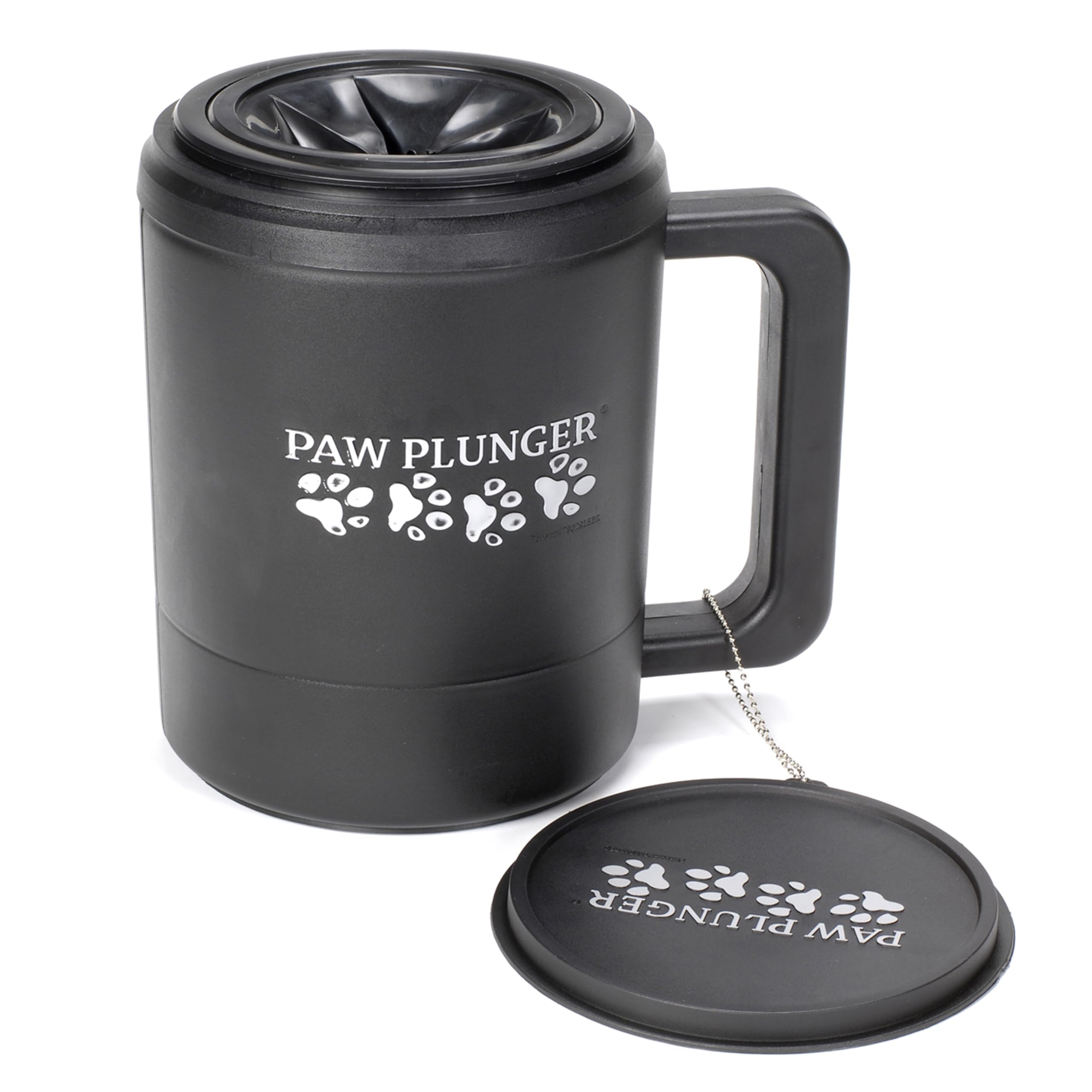 Paw Plunger Dog Paw Cleaner - Portable Silicone Washer for Large Dogs - Black, Model PAW355