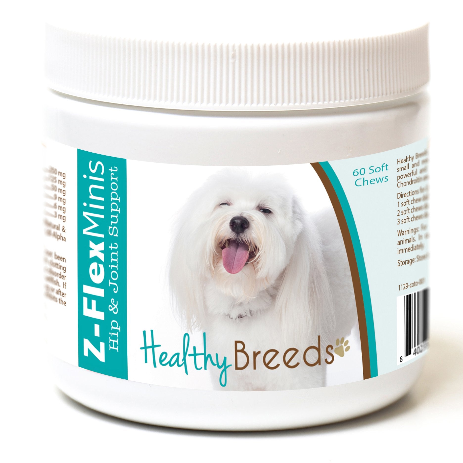 Healthy Breeds Coton de Tulear Z-Flex Minis Hip and Joint Support Soft Chews 60 Count