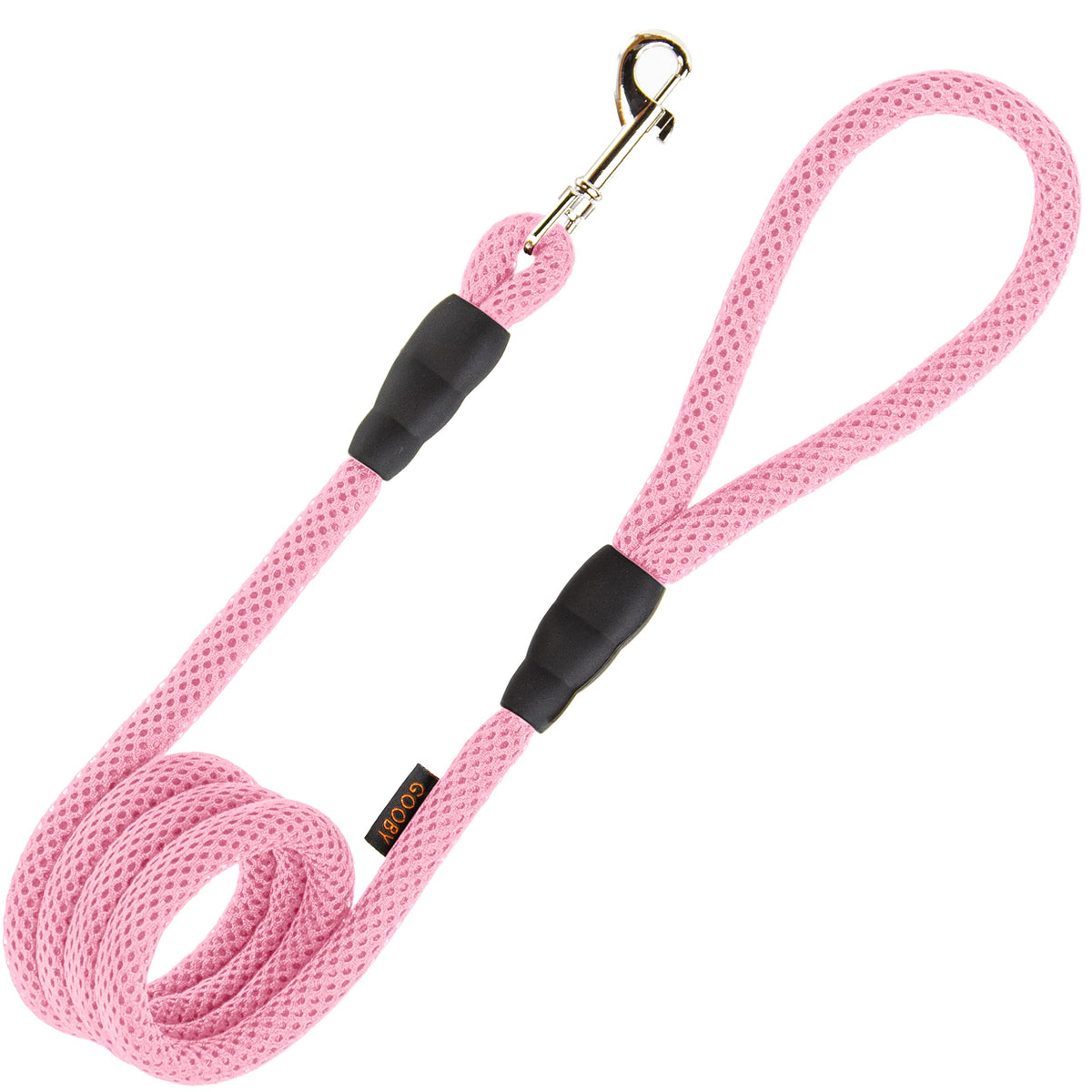 Gooby Mesh Leash - Pink, 4 Ft - Breathable Mesh 4 Foot Leash For Small Dogs With Bolt Snap Clasp - On The Go Dog Leashes For Small, Medium, And Large Dogs