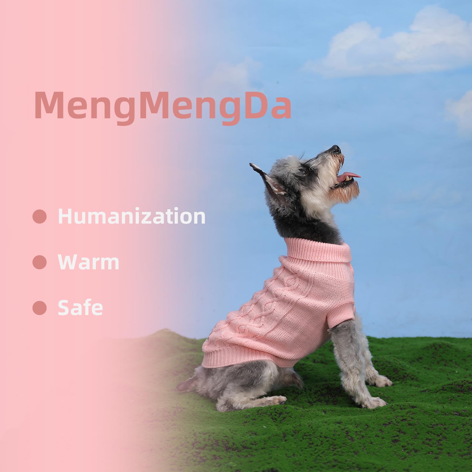 Dog Warm Winter Sweater Mengmengda Pet Dog Clothes Dog Knitwear For Small To Medium Dog Outfits (Pink Xl)
