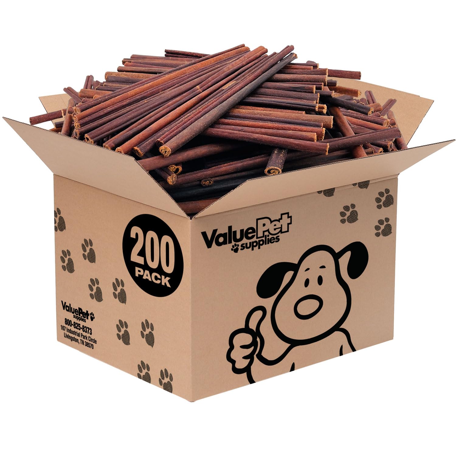 ValueBull Collagen Sticks for Small Dogs, 12 Inch Thin Chews, Natural Dog Treats, 200 Count Bulk Pack - Supports Joints, Skin & 