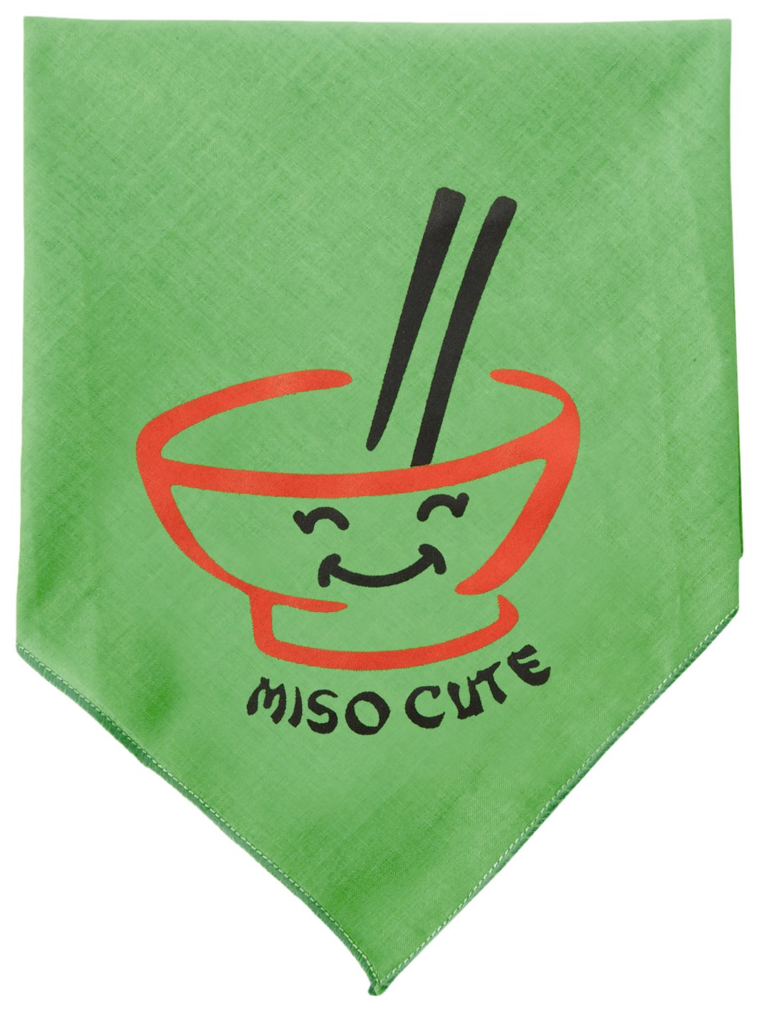 Pet and Dog Bandana Screen Printed, &quot;Miso Cute&quot; Lime Green Small