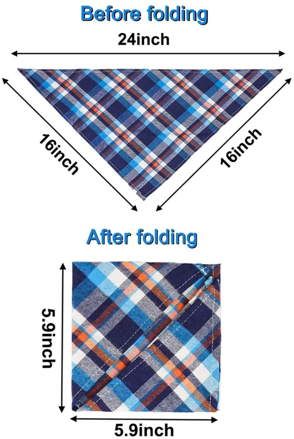 Vipith 8 Pack Triangle Dog Bandanas, Reversible Plaid Painting Bibs Scarf, Washable Christmas Dog Bandanas Dog Apparel & Accessories Kerchief Set