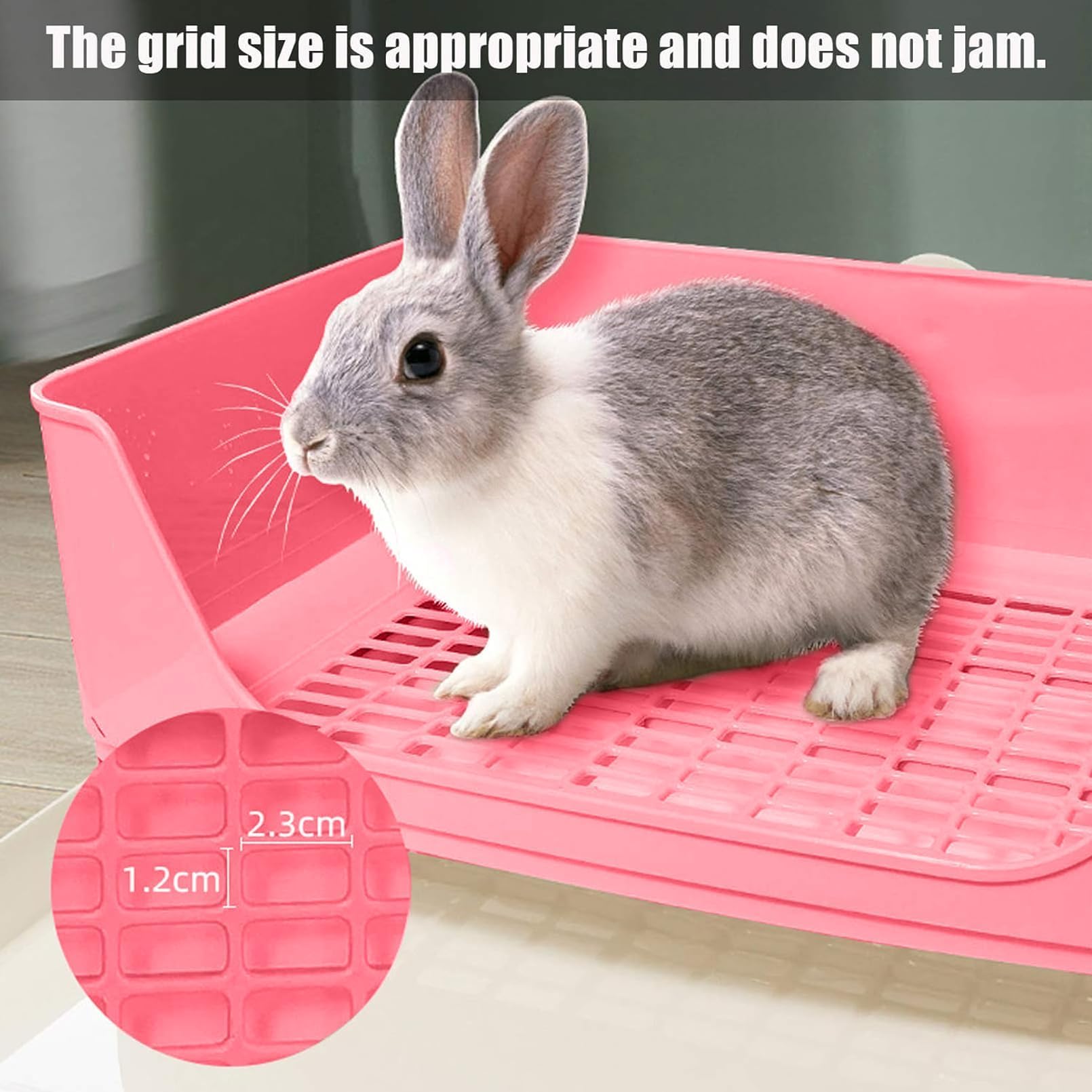 Kathson Large Rabbit Litter Box Trainer, Potty Corner Toilet With Drawer Bigger Pet Pan For Adult Hamster, Guinea Pig, Ferret, Galesaur, Bunny And Other Animals (Pink)