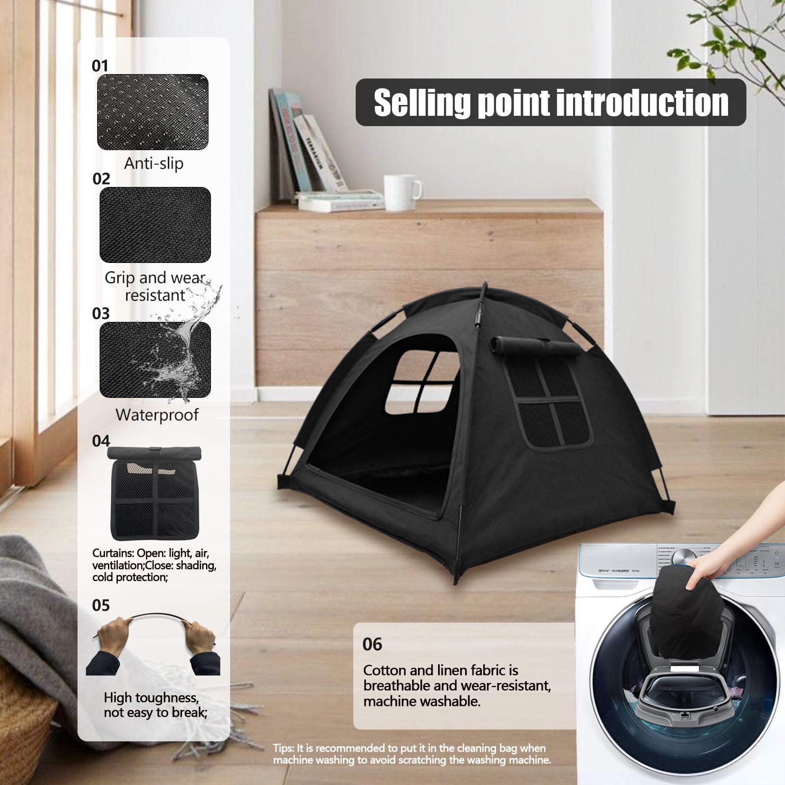 Nockovi Cat Tent House?Cat'S Nest, Quick Assembly And Disassembly, Portable Indoor/Outdoor Pet Tent House For Cats, Puppies And