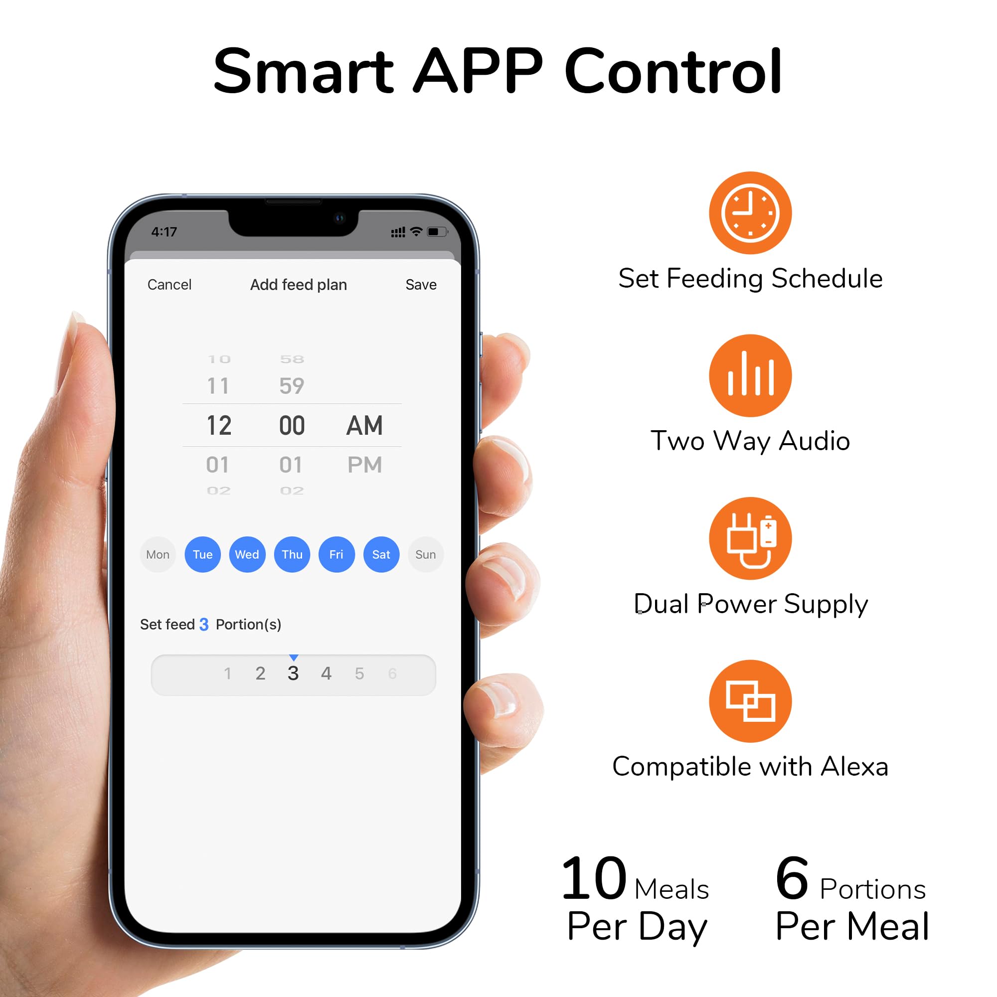 FUKUMARU Automatic Cat Feeder, 2 in 1 Automatic Pet Feeders with Camera and Audio, Support DIY Meals and Timed Control WiFi Cat