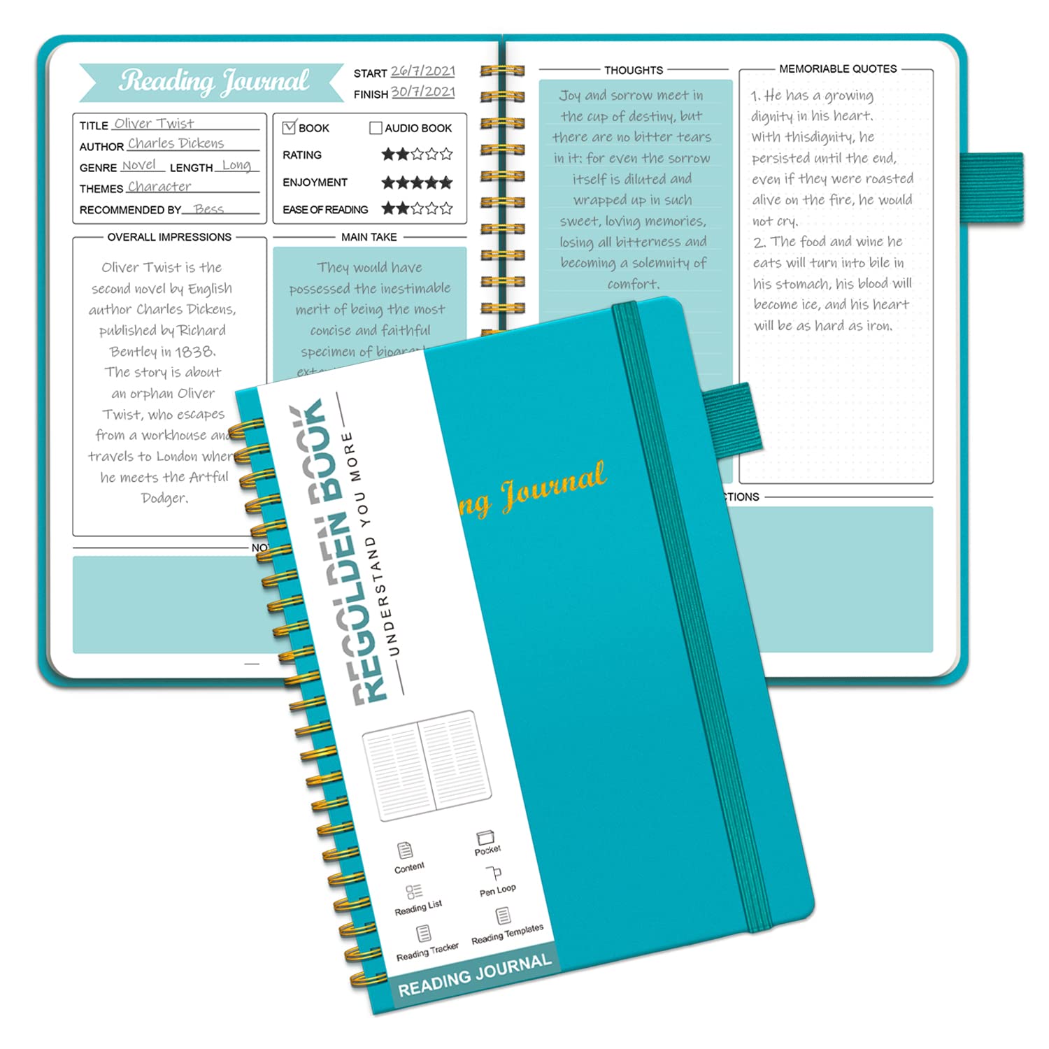 Reading Journals For Book Lovers, Book Journal Reading Log For Readers To Review And Track Your Reading, Book Club Journal And P