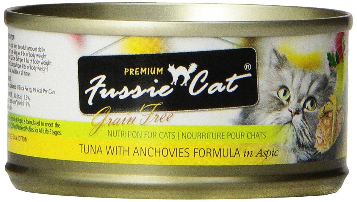 Fussie Cat Premium Tuna & Anchovies In Aspic Grain-Free Wet Cat Food 2.82Oz, Case Of 24