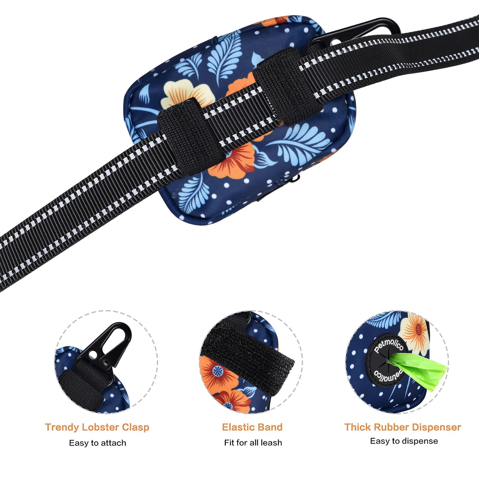 Petmolico Dog Poop Bag Holder Treat Pouch for Dog Leash, Dog Waste Bag Dispenser Treats Storage Holder Training Pouch with Clip,