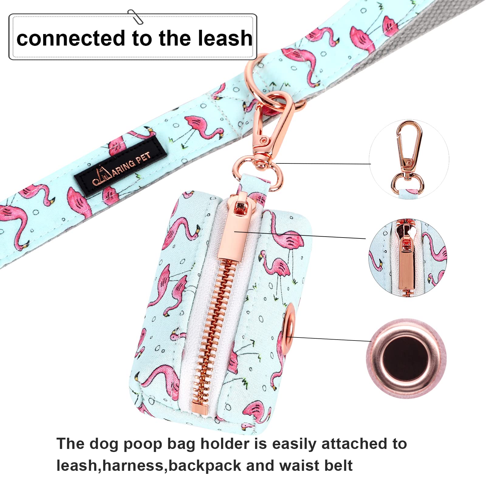 Aring Pet Dog Waste Bag Dispenser, Cotton Doggy Poop Bags Holders Attach To Any Leashes, Portable Washable Plaid Pet Waste Pouch