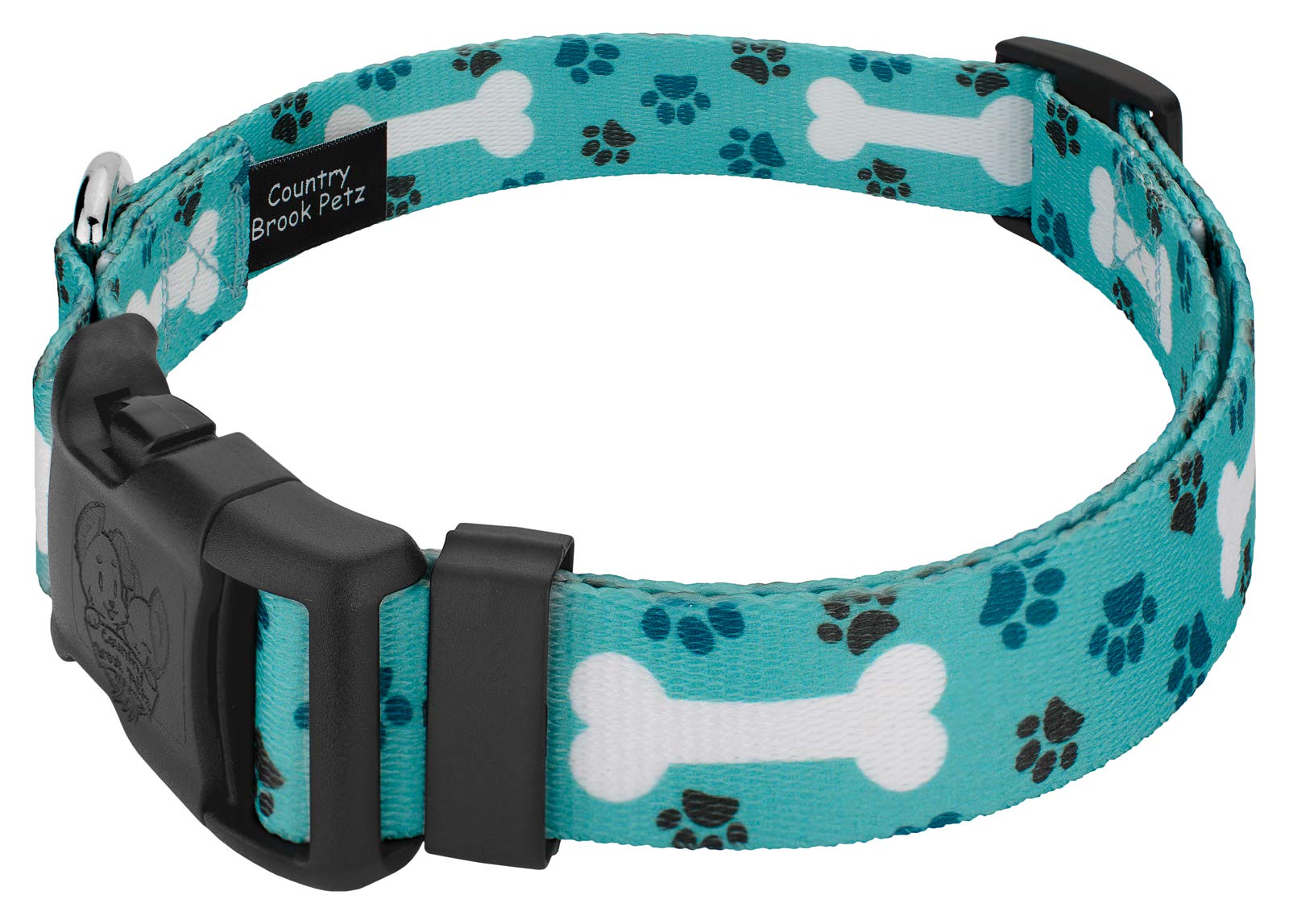 Country Brook Design - Oh My Dog Deluxe Dog Collar - Made In The U.S.A. - Dog'S Life Collection Featuring Playful Designs (1/2 I