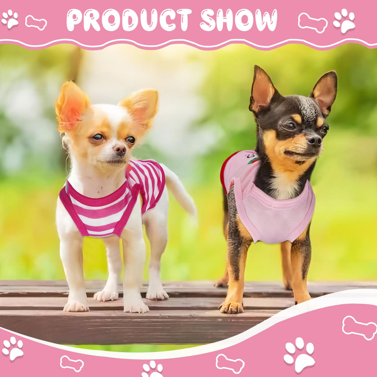 Generic 4 Pieces Dog Clothes For Small Dogs Girls Summer Autumn Cute Puppy Clothes Soft Pet Dog Shirts Chihuahua Teacup Dog Cat