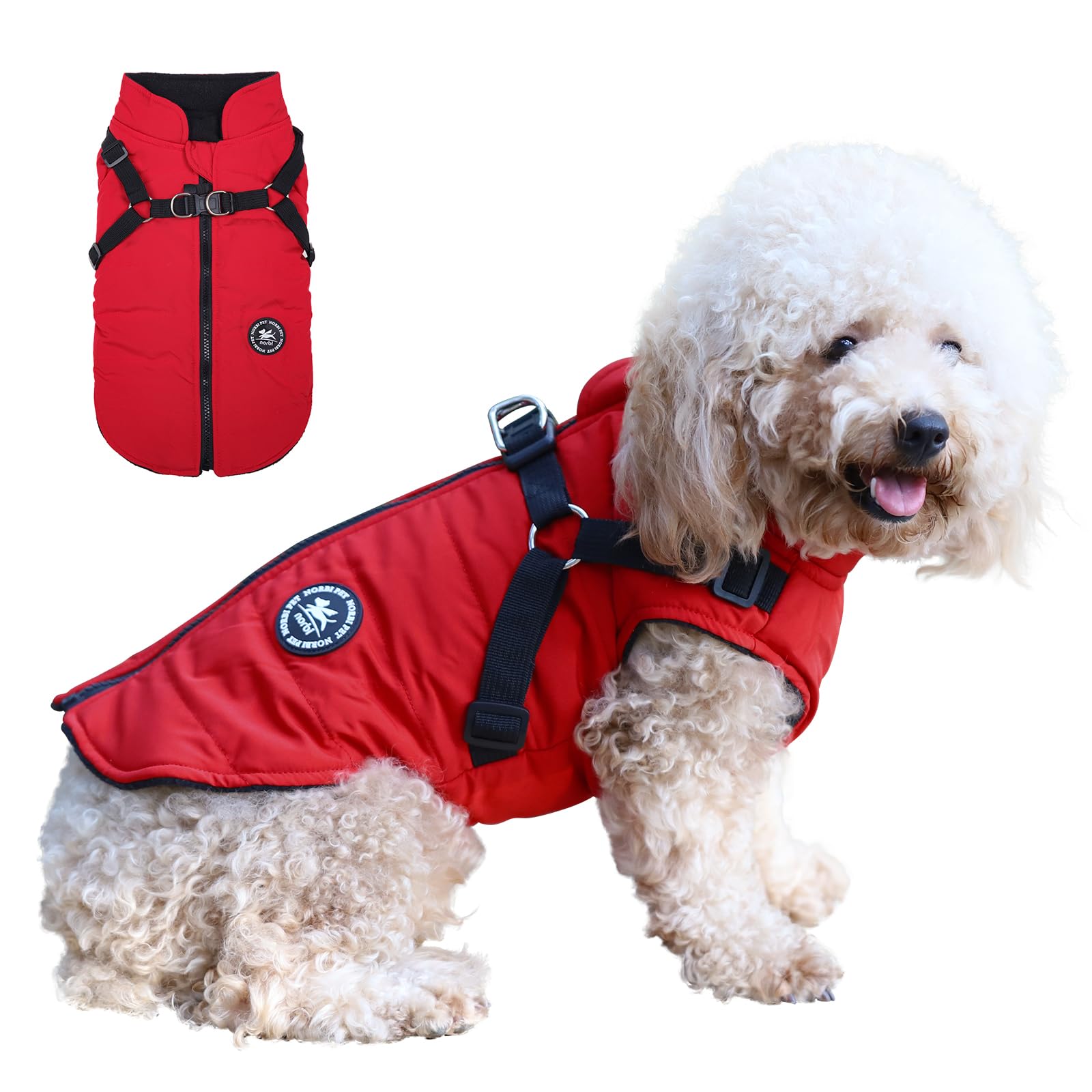 Norbi Dog Coat - Winter Jacket With Built-In Harness, Adjustable Warm Coats For Small To Large Dogs, Perfect For Cold Weather