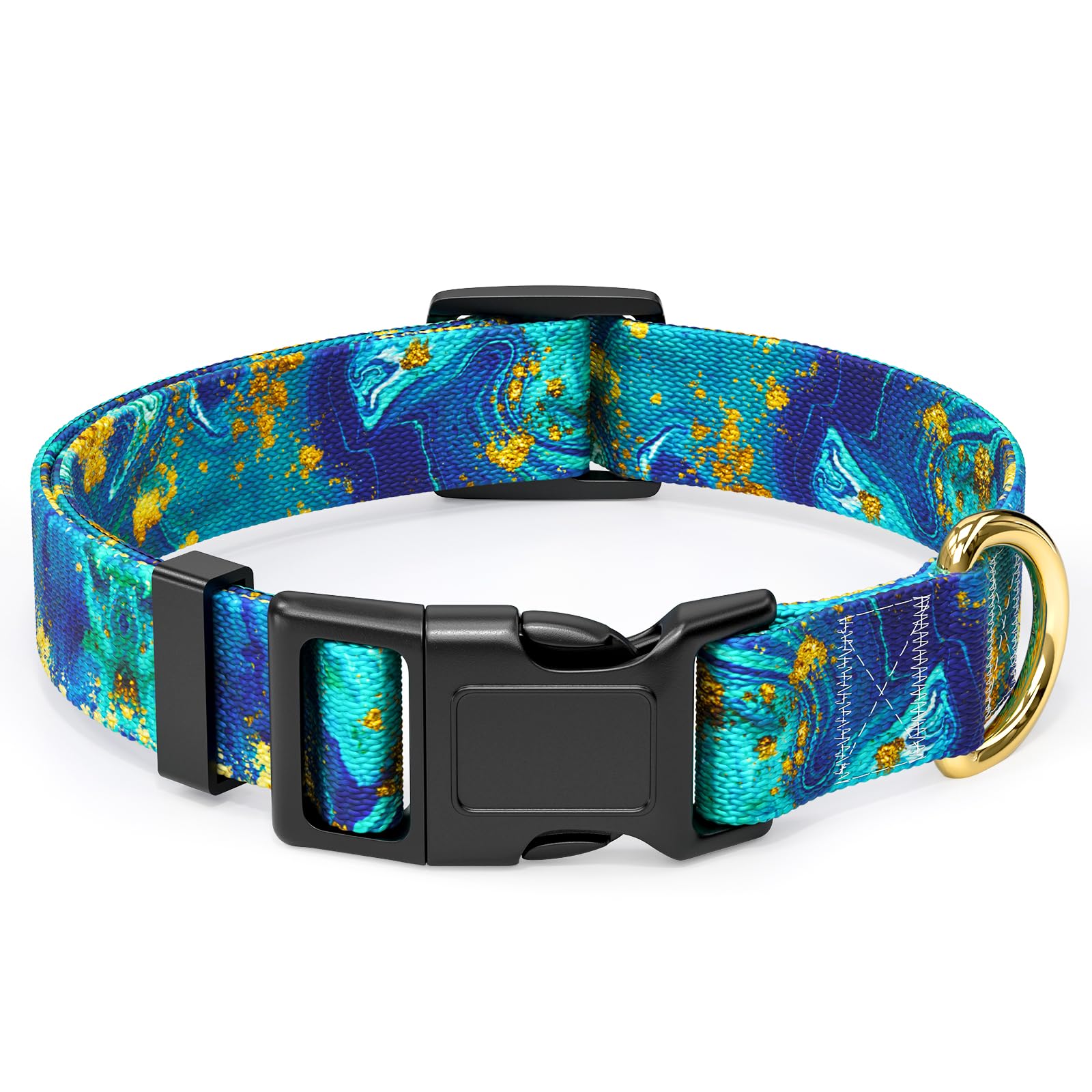 Rnivvi Dog Collar For Small Dogs, Cute Marble Heavy Duty Adjustable Puppy Collar With Quick Release Buckle For Girl & Female, Pe