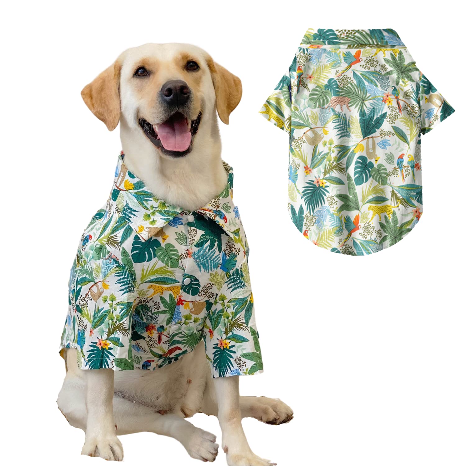 Harikaji Dog Hawaiian Shirt, Summer Pet Clothes Large Dog Cool Costume Beach T-Shirt For Medium Large Dog(White,5Xl)