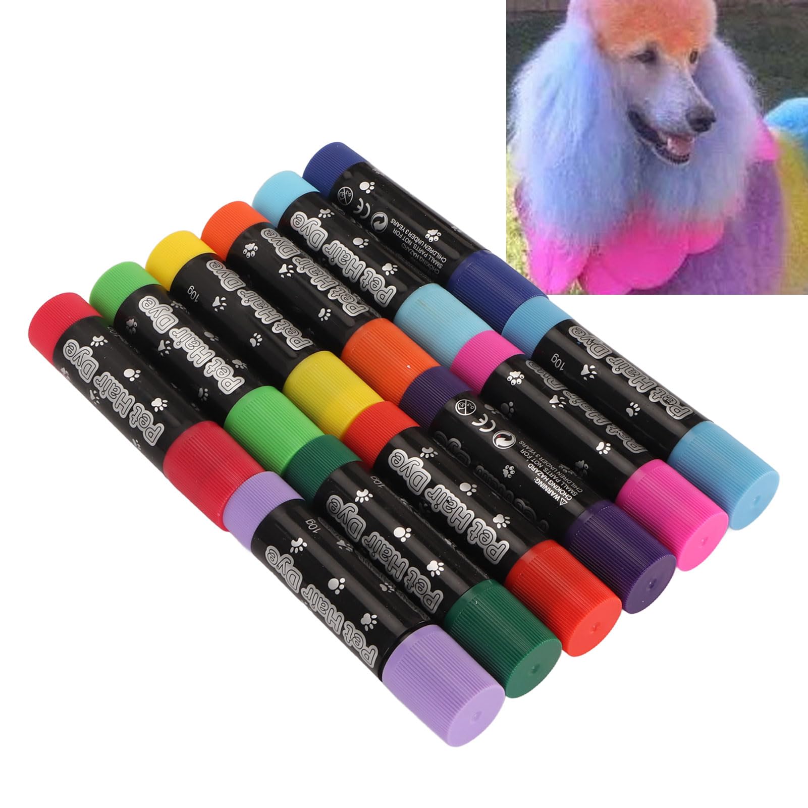 Gloglow 12Pcs Pet Paint Pens, Diy Pet Fur Crayons, Washable Temporary Hair Dye For Dogs Cats, 12 Colors, Safe Materials, Gloglowrt97Be21Ku