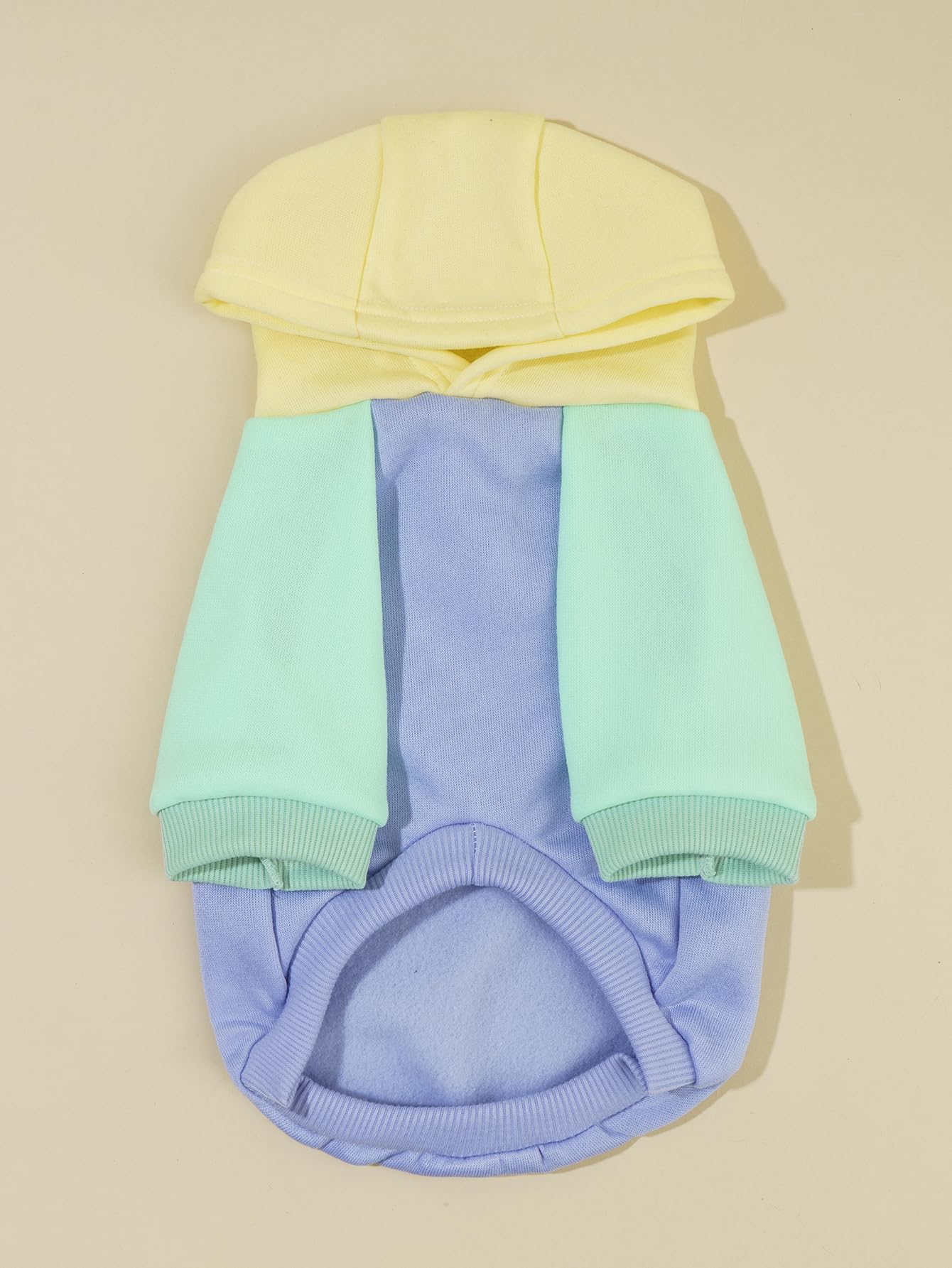 Qwinee Basic Dog Hoodie And Cat Apparel - Dog & Cat Warm Jacket, Yellow And Blue Medium