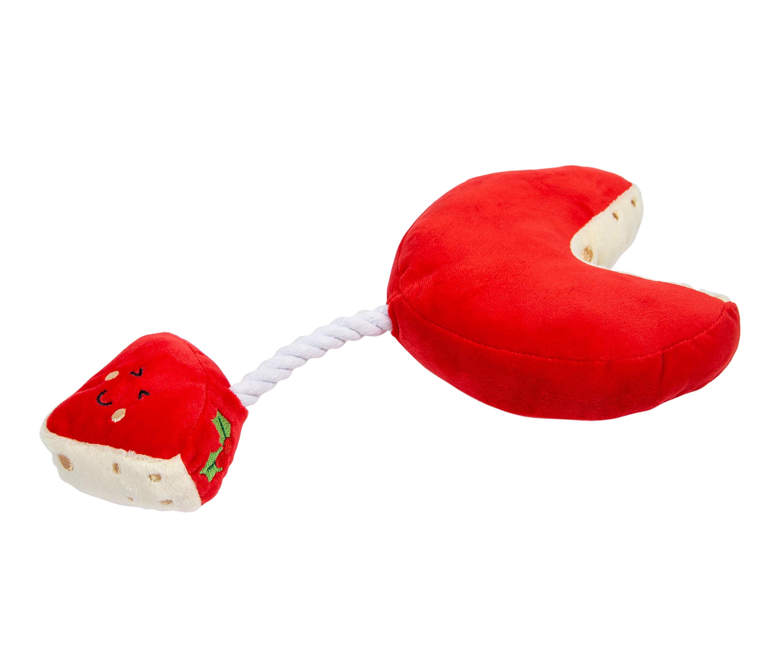 Pearhead Christmas Dog Toy, to All a Gouda Night Cheese Wheel Toy, Holiday Dog Rope Toy, Pet Stocking Stuffer