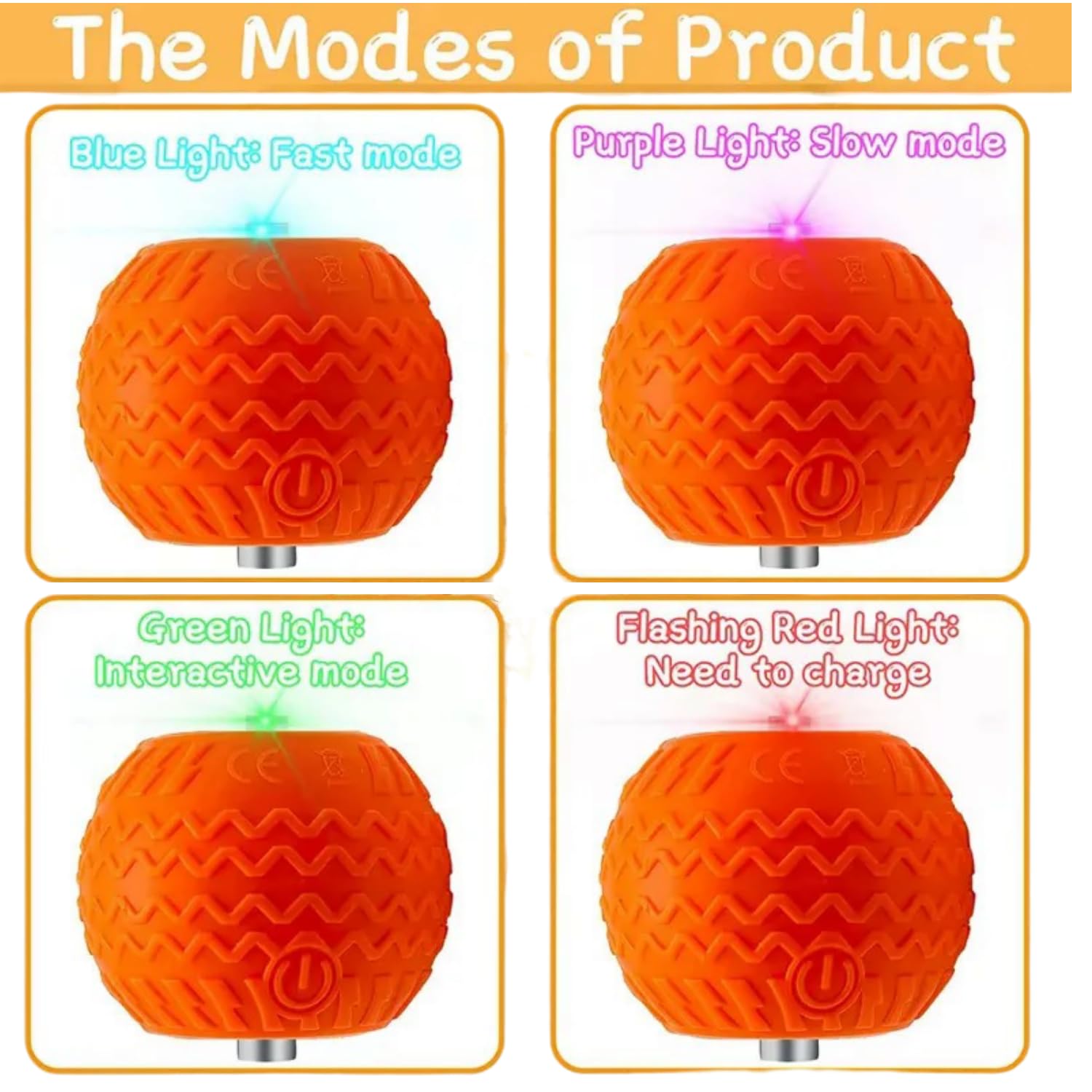 Uubei Interactive Cat Toys With Tail Rechargeable Cat Ball Toy With 3 Model Automatic Moving Balls Electric Fast Rolling Toy For