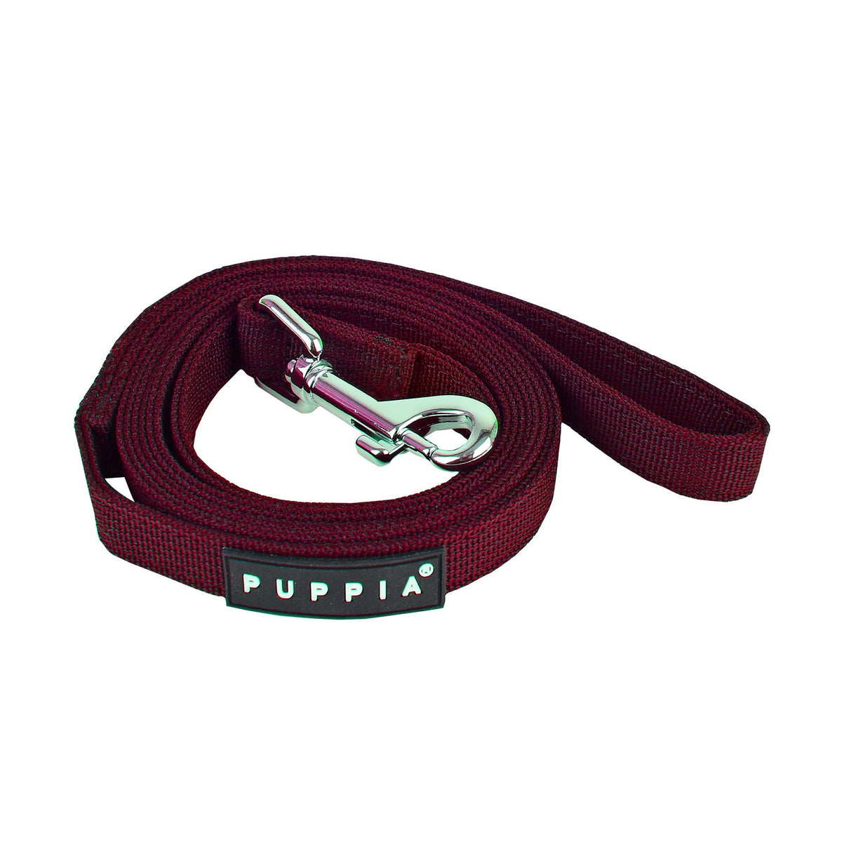 Puppia Two Tone Dog Lead Strong Durable Comfortable Grip Walking Training Leash For Small & Medium Dog, Wine, Small