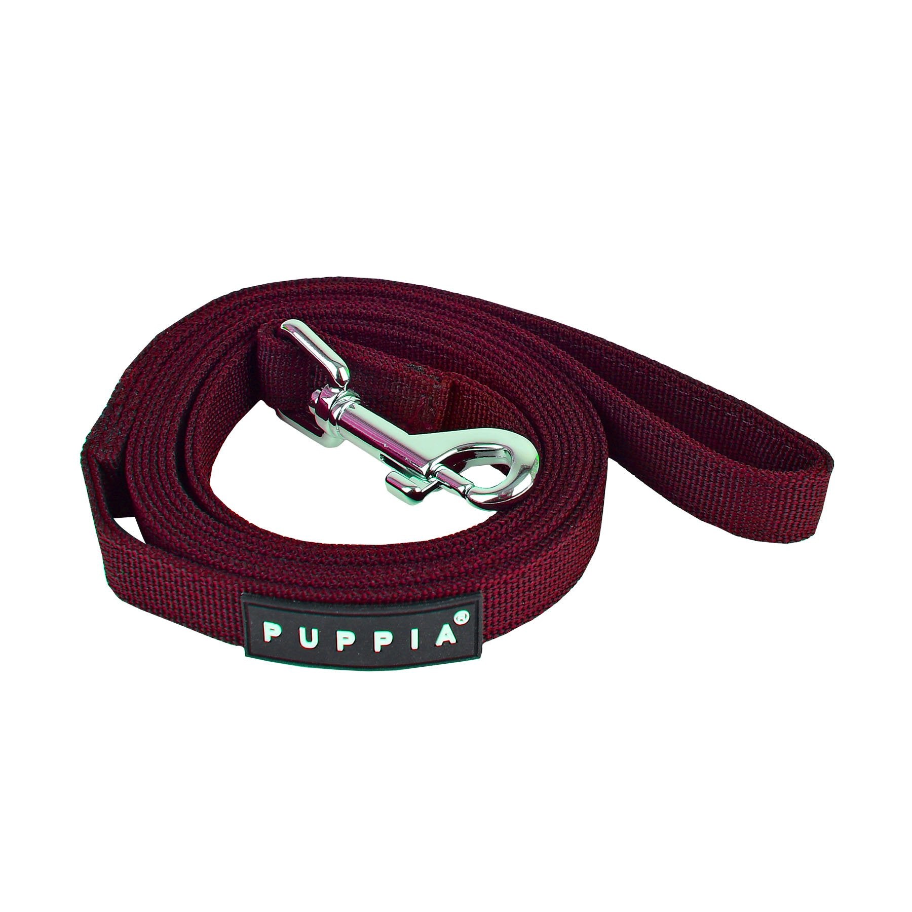 Puppia Two Tone Dog Lead Strong Durable Comfortable Grip Walking Training Leash for Small & Medium Dog, Wine, Medium