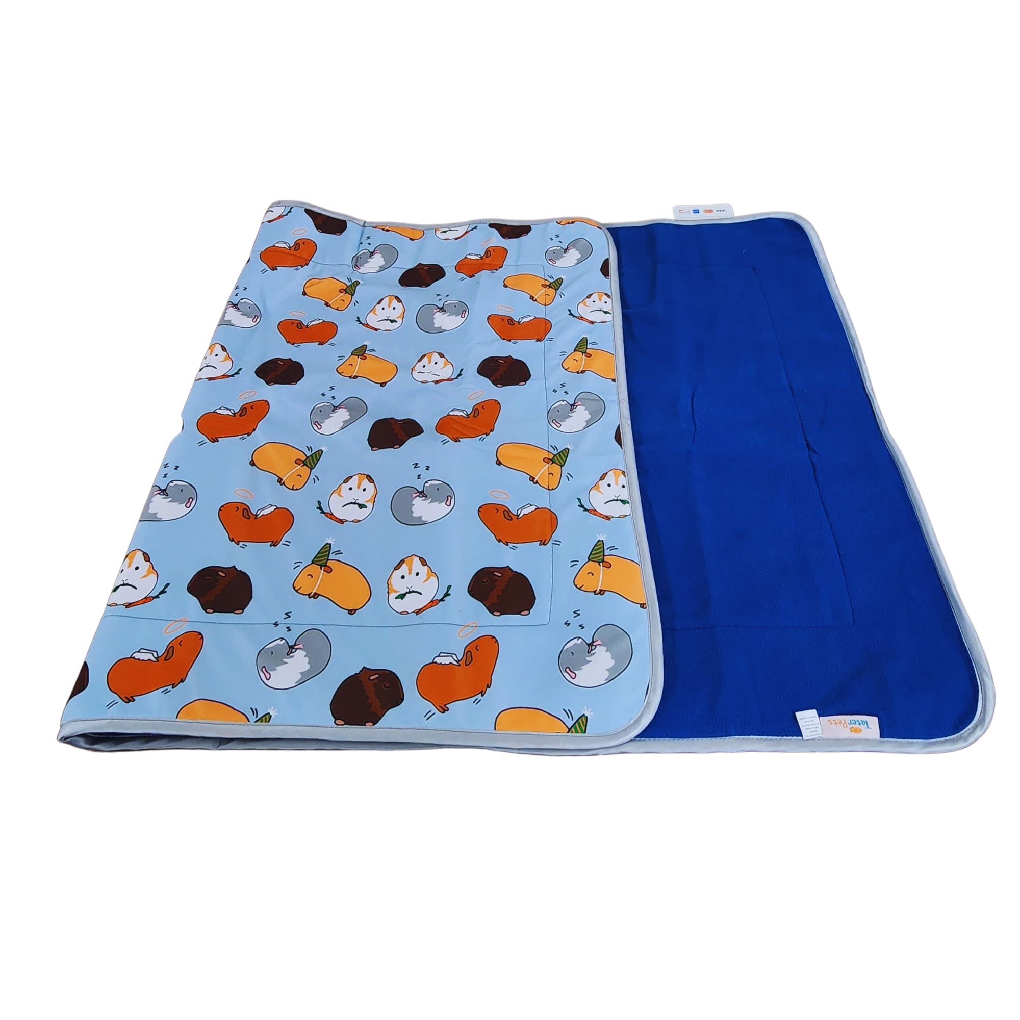 Tater Pets Guinea Pig Fleece Cage Liner - Tidy Mat - Lap Pad - Corner Pad - Absorbent - Machine Washable - For Guinea Pigs And H