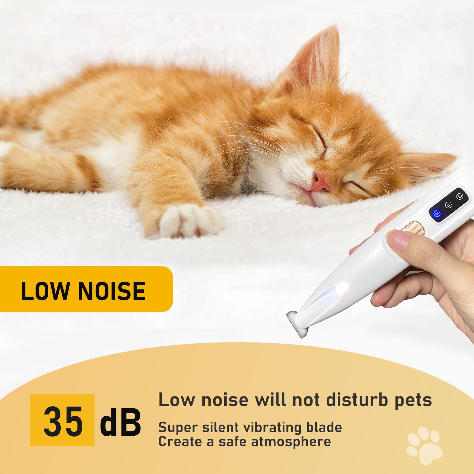 Petoirpet Trimmer,Electric Dog Paw Trimmer With Led Light,Silents Pet Grooming Kit, Nail Clippers For Small And Large Dogs, Cats