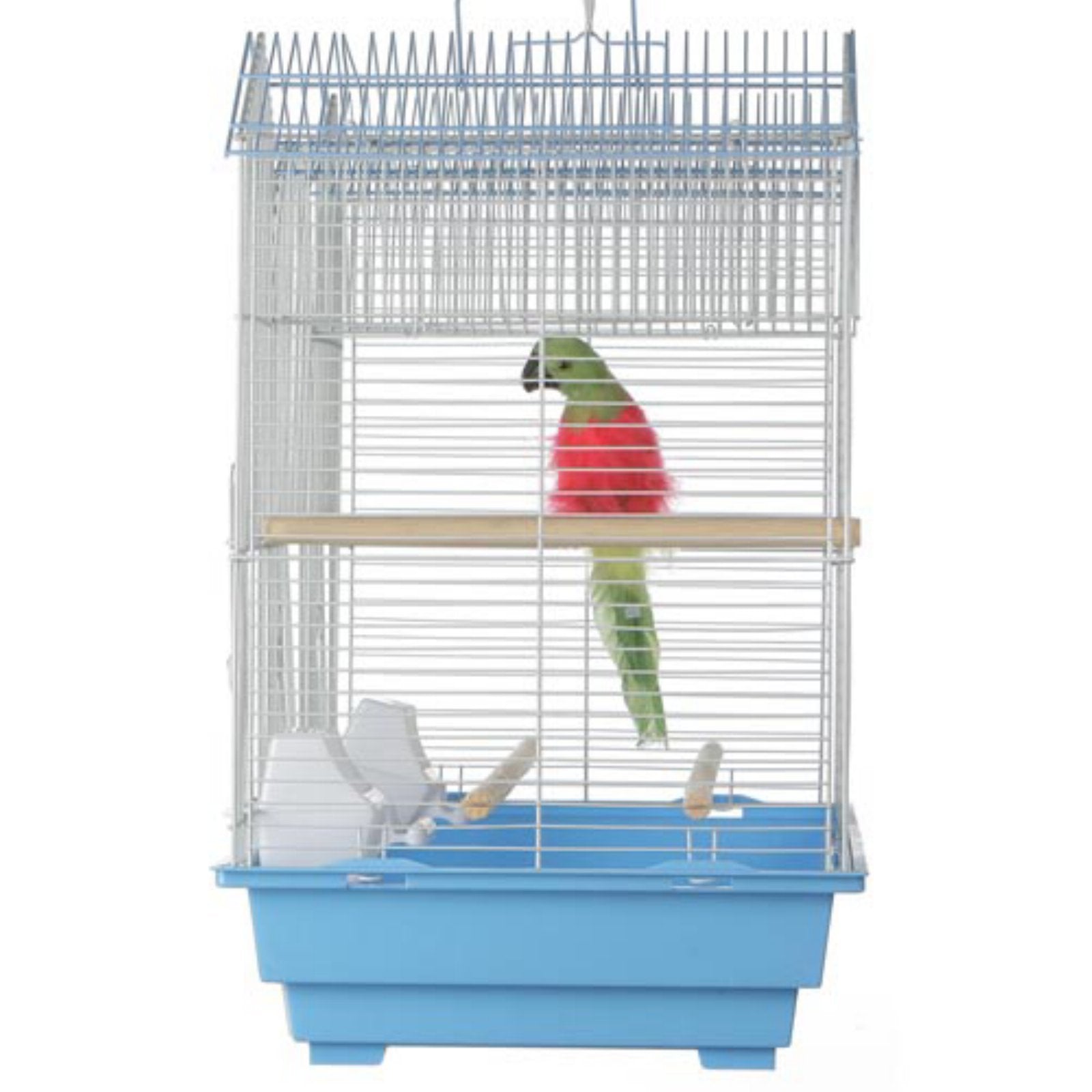 Prevue Hendryx Triple Roof Cockatiel Cage, Blue And White