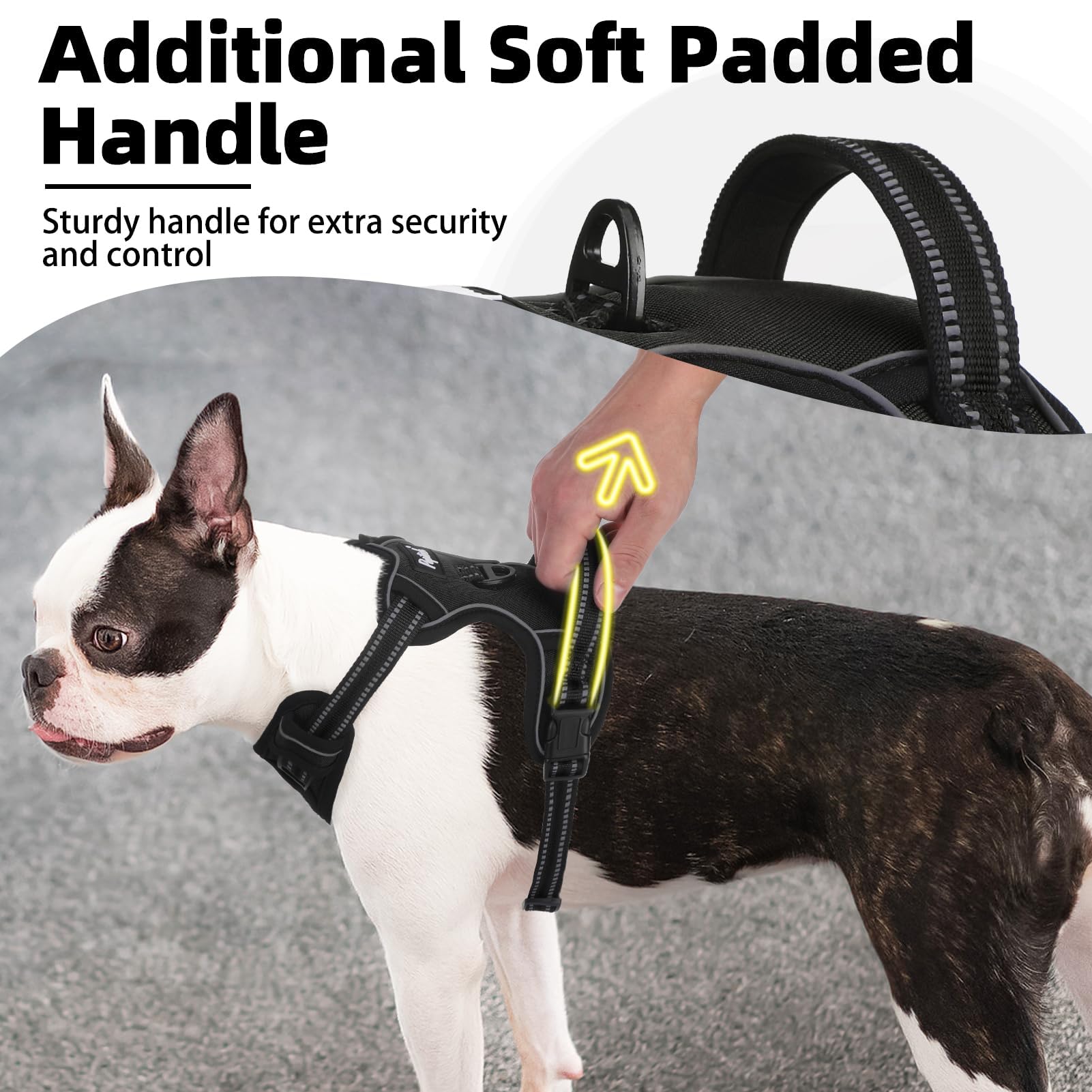 Pupteck No Pull Dog Harness Small Sized, Adjustable Reflective Dog Harness With Handle Easy Control, Comfortable Soft Padded Pet