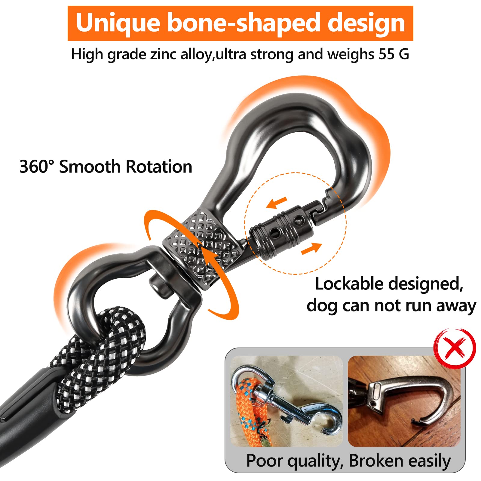 Ntr Dog Long Leash, 100Ft Dog Leashes For Large Breed Dogs With Swivel Lockable Hook And Padded Handle, Pink Dog Lead For Walking, Hunting, Camping, Yard For Small Medium And Large Dogs