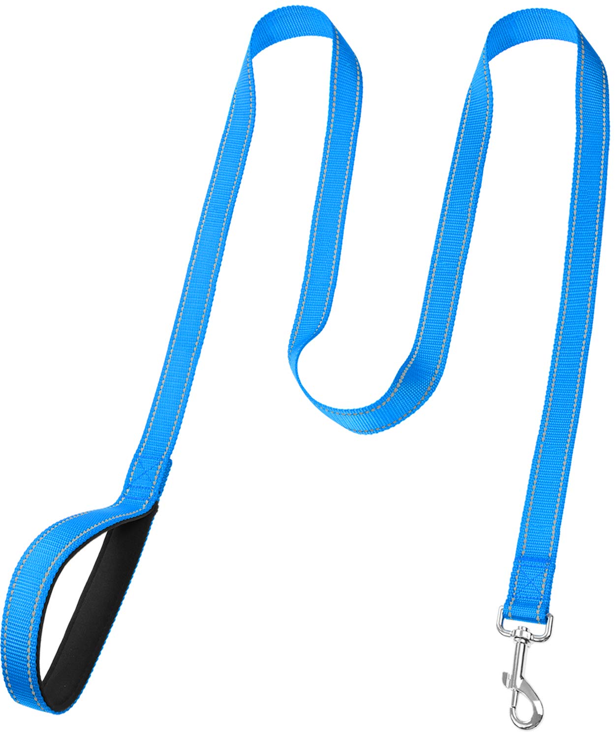 Funtags 6Ft Reflective Dog Leash With Soft Padded Handle For Training,Walking Lead For Large & Medium Dog,1 Inch Wide,Skyblue