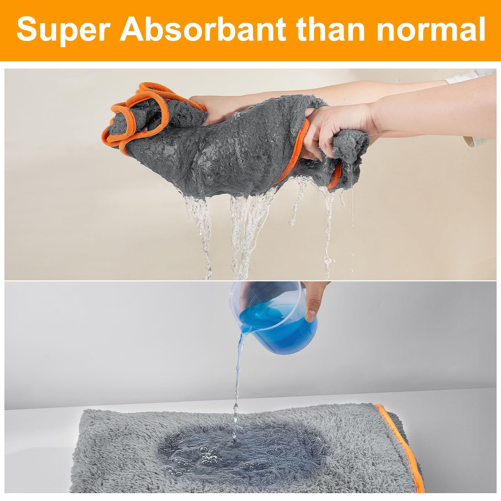 Bienbee Dog Bathrobe, Quick Drying Super Absorbent Dog Robes For After Bath, Warm Keeping Dogs Towel, Dogs Bath Supplies, Gray L