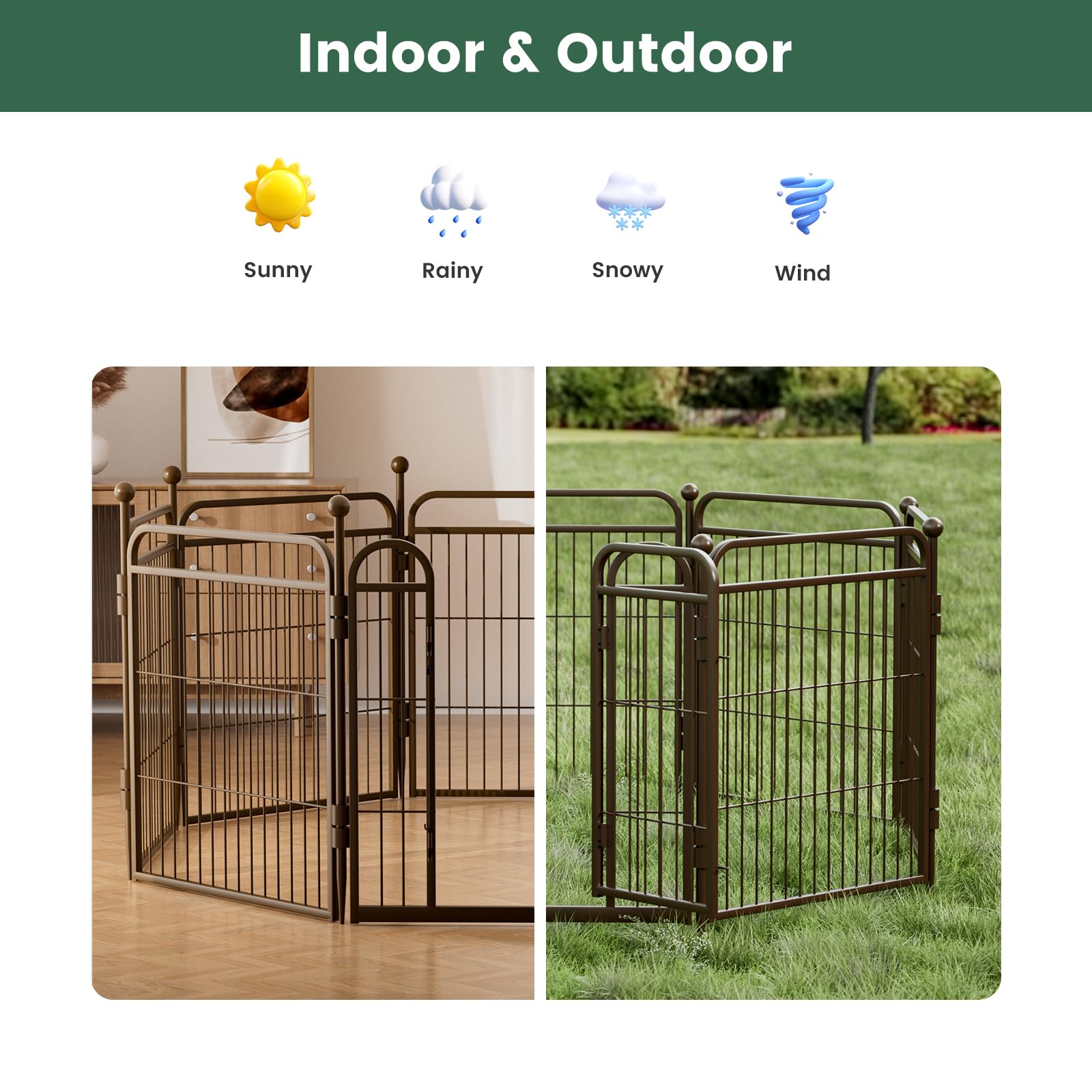 Gardner Pet Dog Playpens, 32'' H 2 Add-On Panels For Small/Medium/Large Dogs, Foldable Pet Play Yard Gate Extensions, Pet Plaype