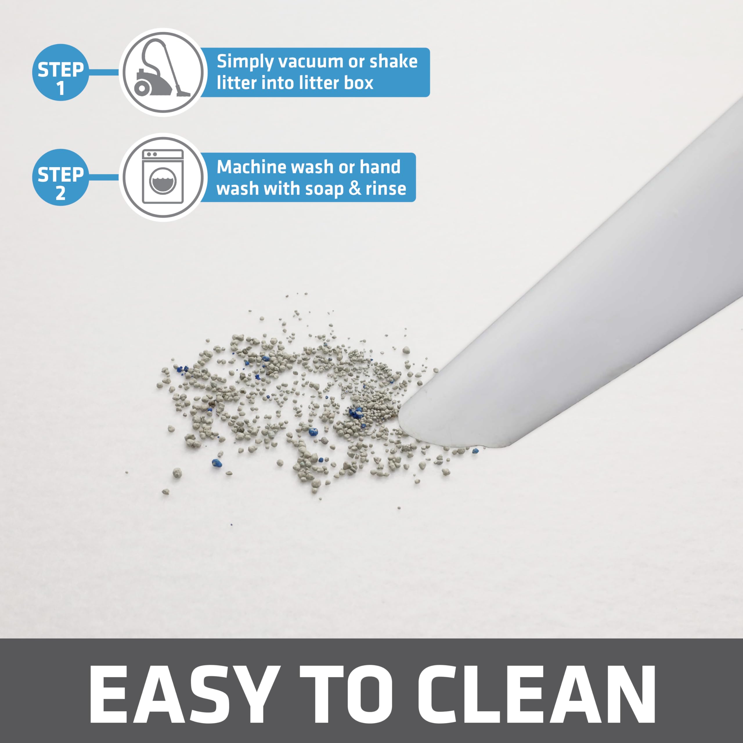 Drymate Cat Litter Mat - Waterproof, Absorbent, Machine Washable, Soft on Paws, 28x36, White, USA Made, Recycled Content