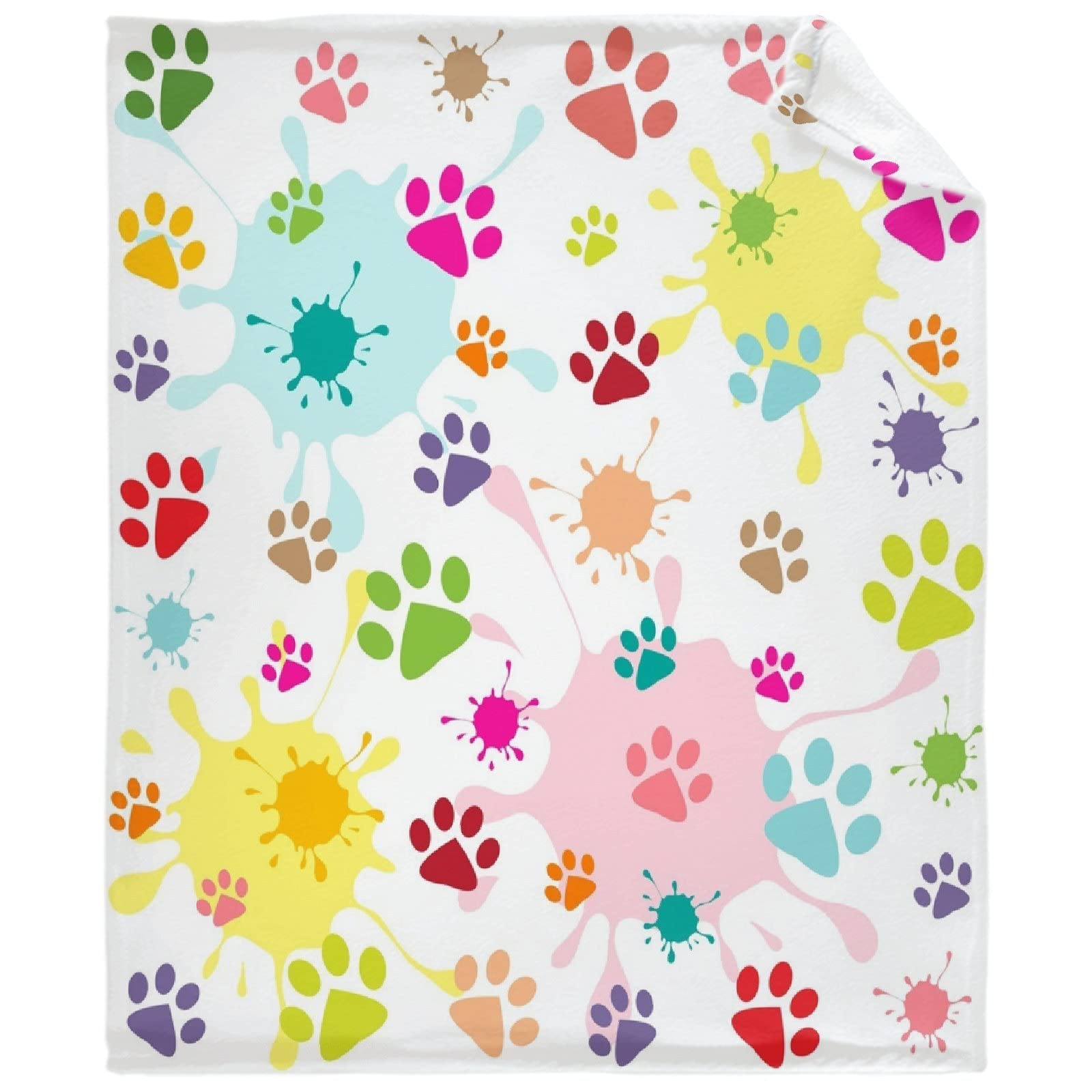 Darani Cartoon Dog Paws Prints Lightweight Super Soft Cozy Throw Blanket Warm and Lightweight Soft Flannel Blankets 40x30 XSmall