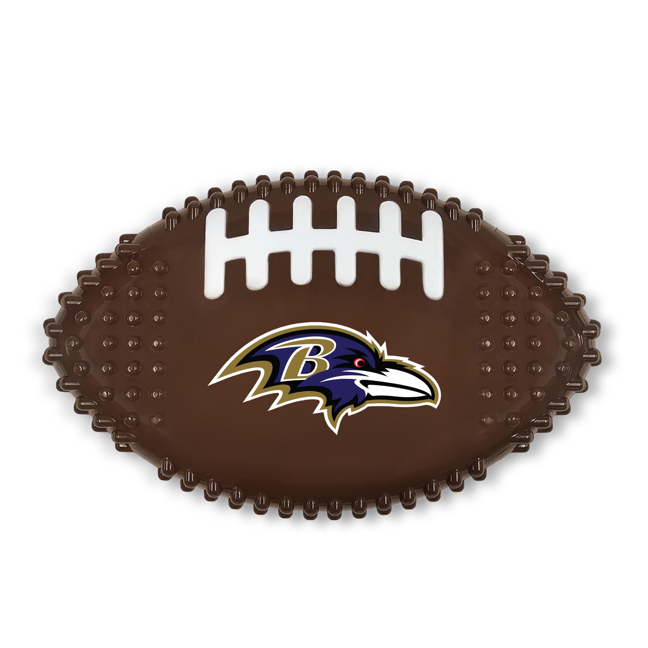 Nfl Baltimore Ravens Mega- Chew Hard Nylon Bacon-Flavored Dog Bone Football Chew Toy Interactive Tasty Fun Dog Chewy Toys Indest
