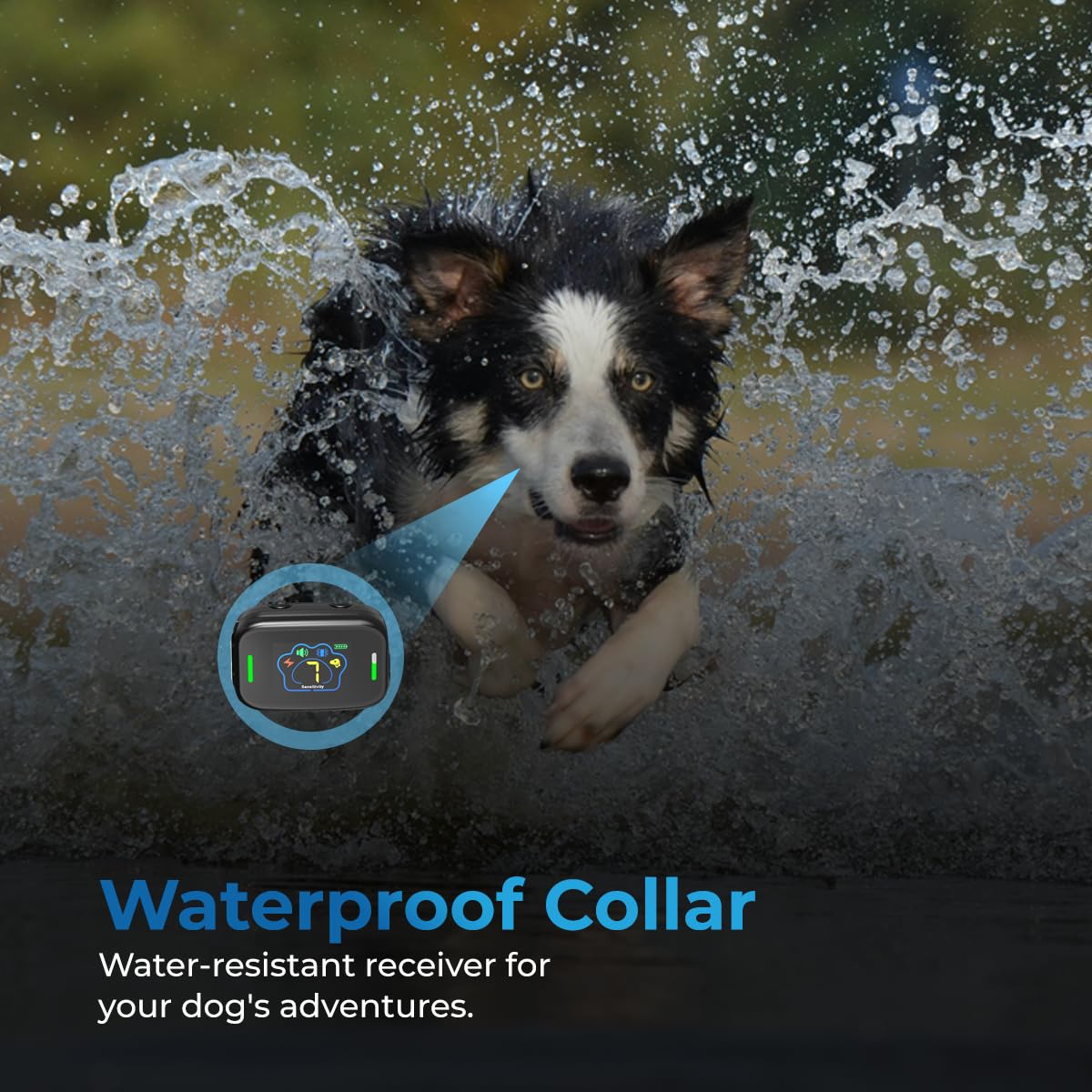 Autosky Pets Smart Anti-Barking Collar - Training Collar With 5 Adjustable Sensitivity Beep Vibration Shock, Bark Collar For Lar