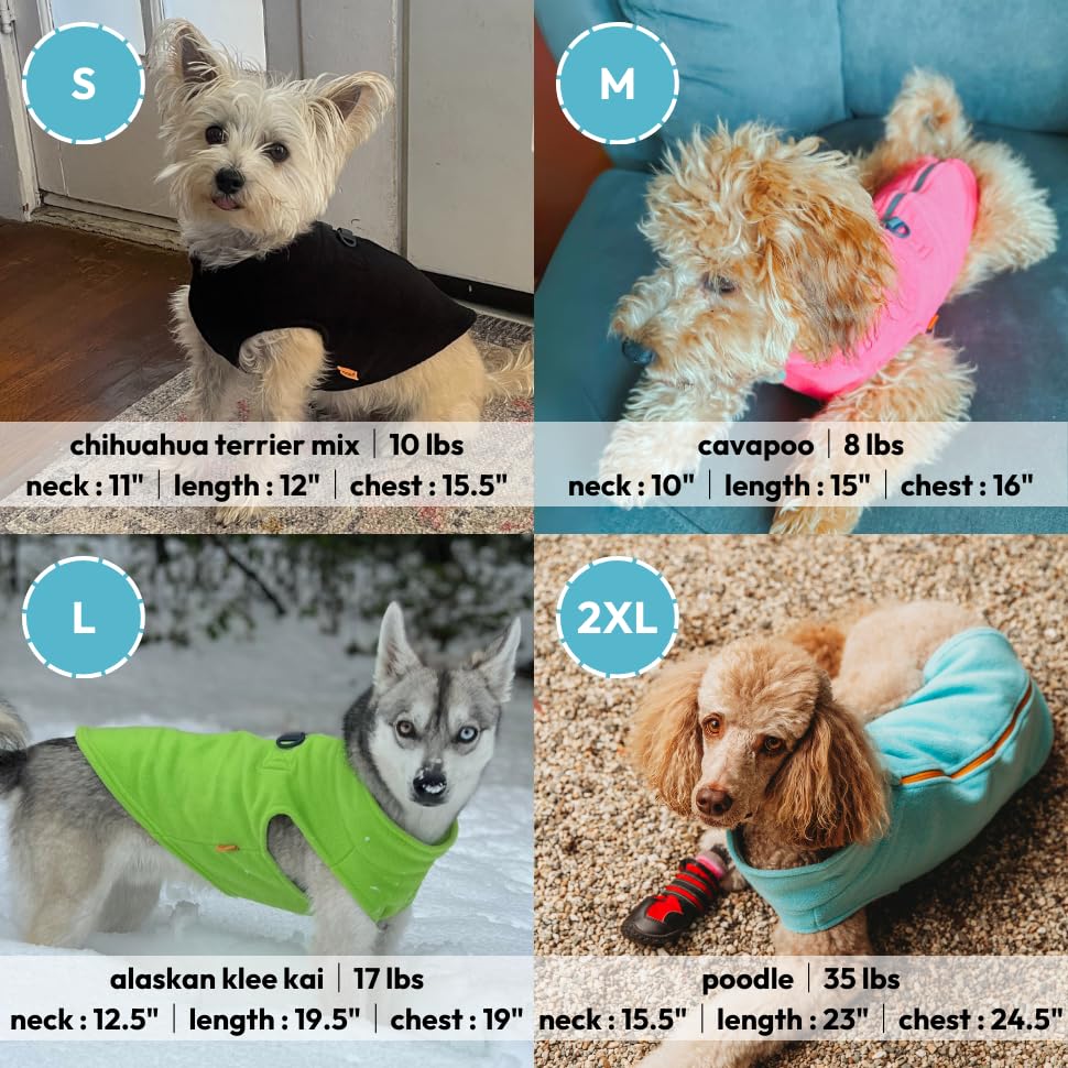 Gooby Zip Up Fleece Dog Sweater - Lime, 3X-Large - Warm Pullover Fleece Step-In Dog Jacket With Dual D Ring Leash - Winter Small Dog Sweater - Dog Clothes For Small Dogs Boy And Medium Dogs