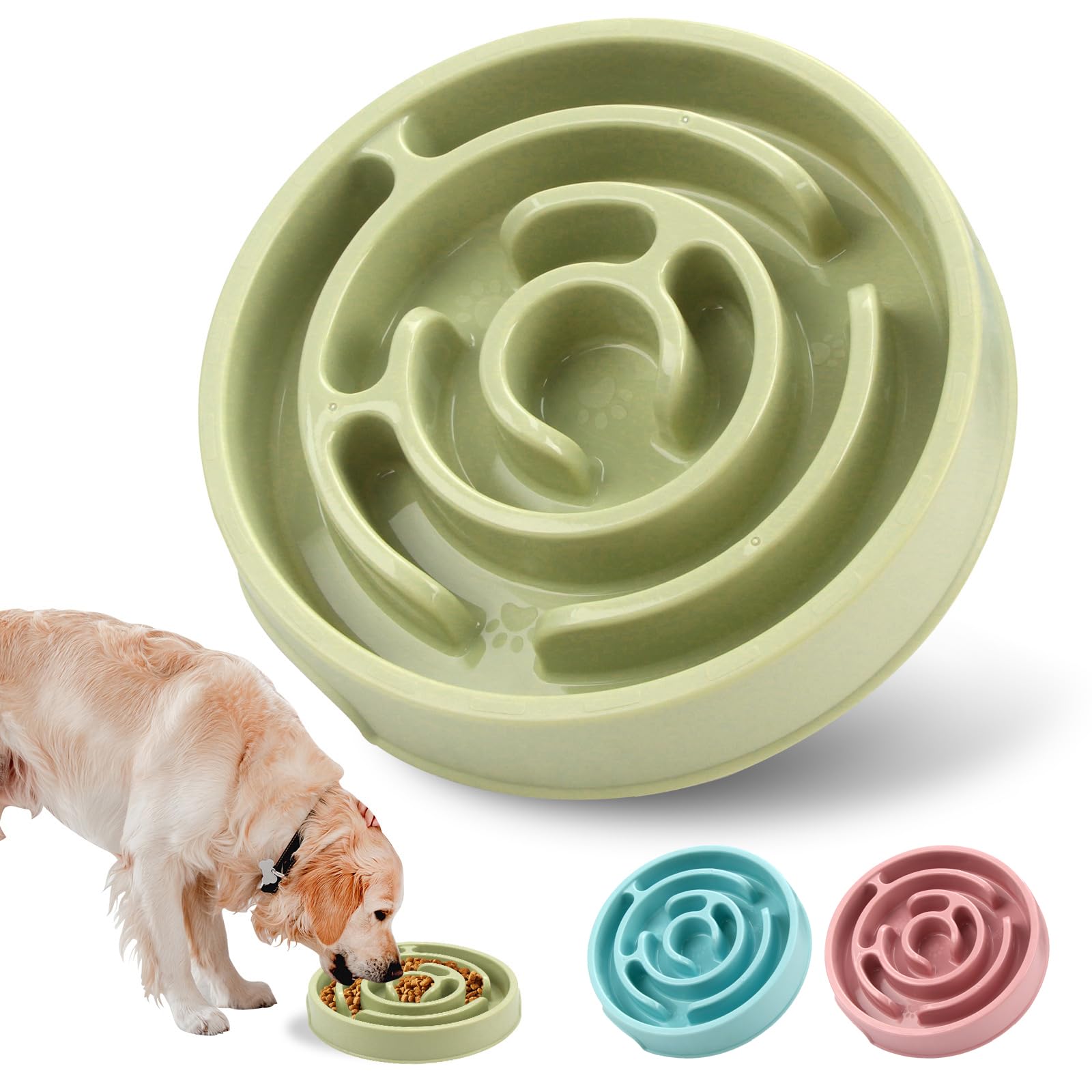 Slow Feeder Dog Bowls,Puzzle Dog Bowl with Anti-Slip, Slow Feeder & Non-Slip Design, Boredom and Anxiety Reducer, Suitable for A