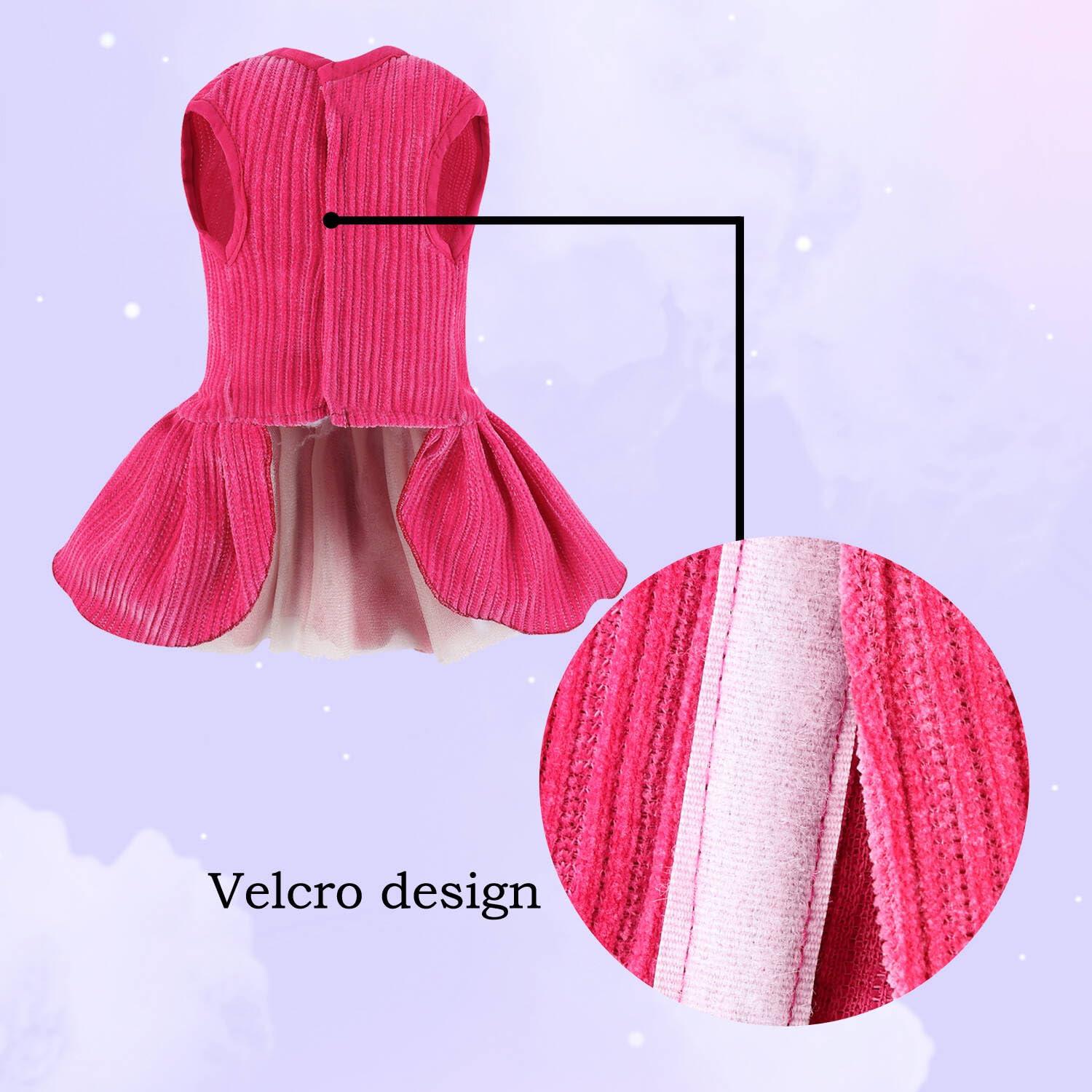 Dog Striped Dress,Pet Girl Bow Costume With Ring And Harness Leash,Dog Wedding Birthday Party Dress(Rose,X-Large)