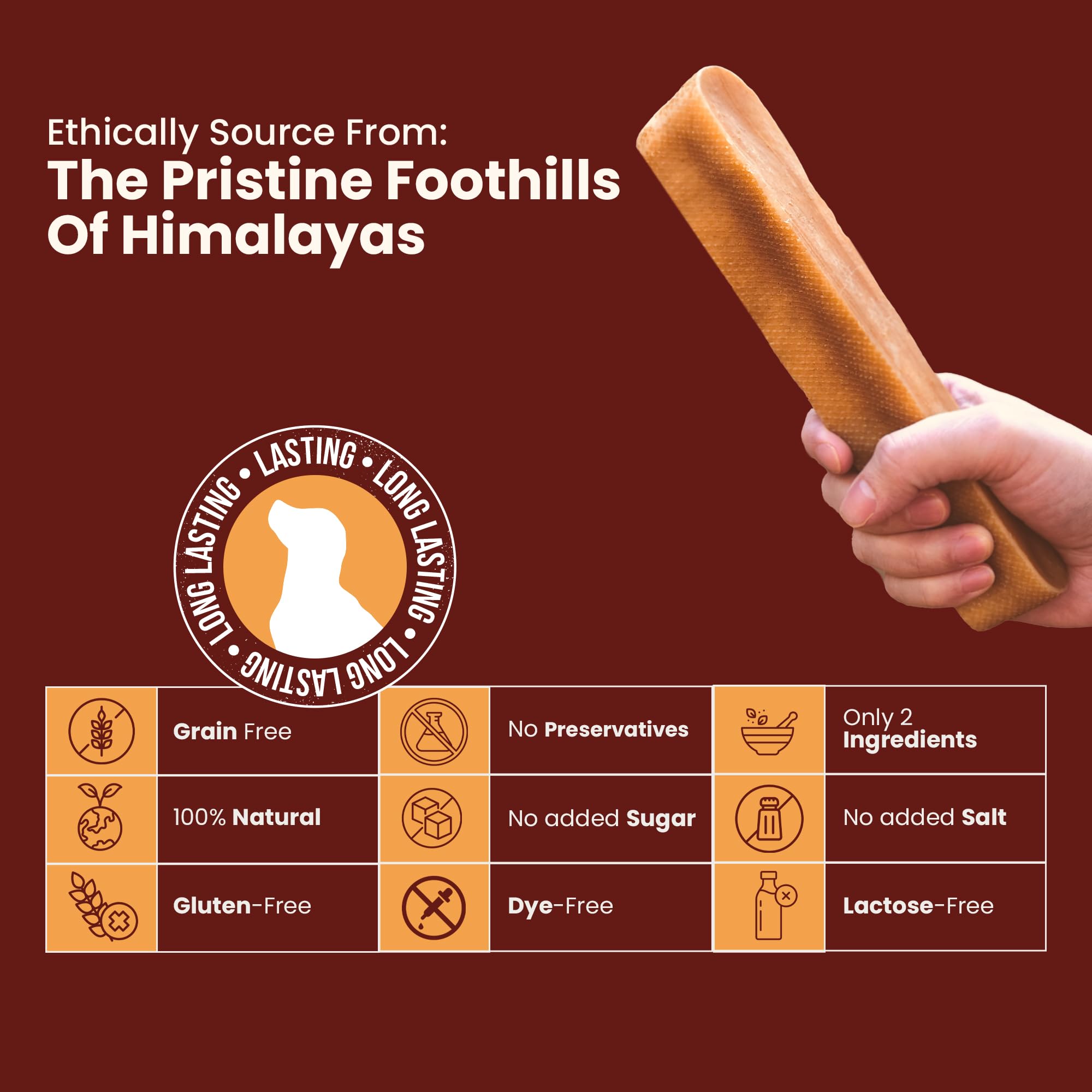 Authentic Himalayan Yak Cheese for Dogs - Small (Pack of 10) - Sourced from Pristine Himalayan Foothill, Rawhide-Free, NO preser