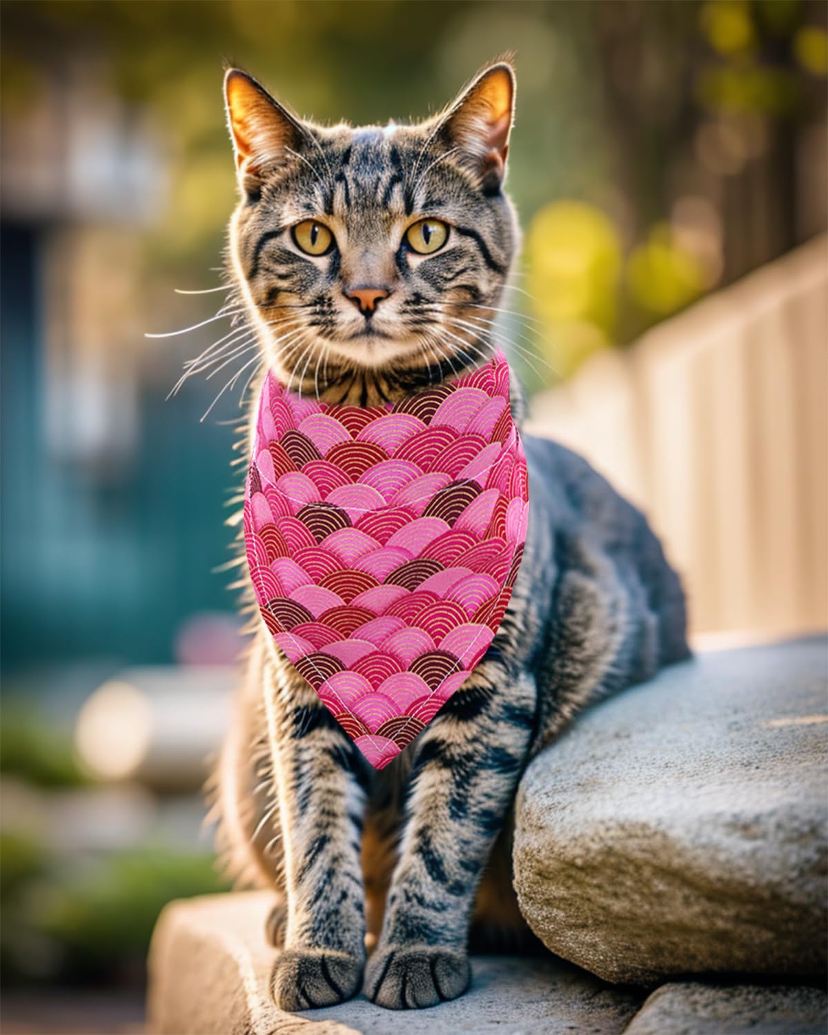 Pet Show 4 Pack Mermaid Small Dog Bandanas Slide On Collar Set Washable Wave Fish Scale Puppies Cat Scarf Bibs Slip Through Coll