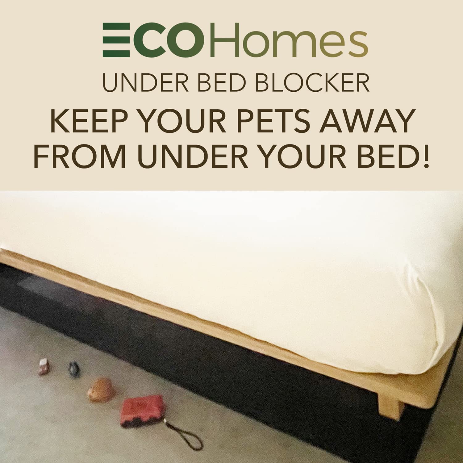 ECOHomes Under Bed Blocker for Pets - 13ft Bed Gap Blocker Keeps Toys & Pets Out from Under Furniture - Bumper for Dogs & Cats