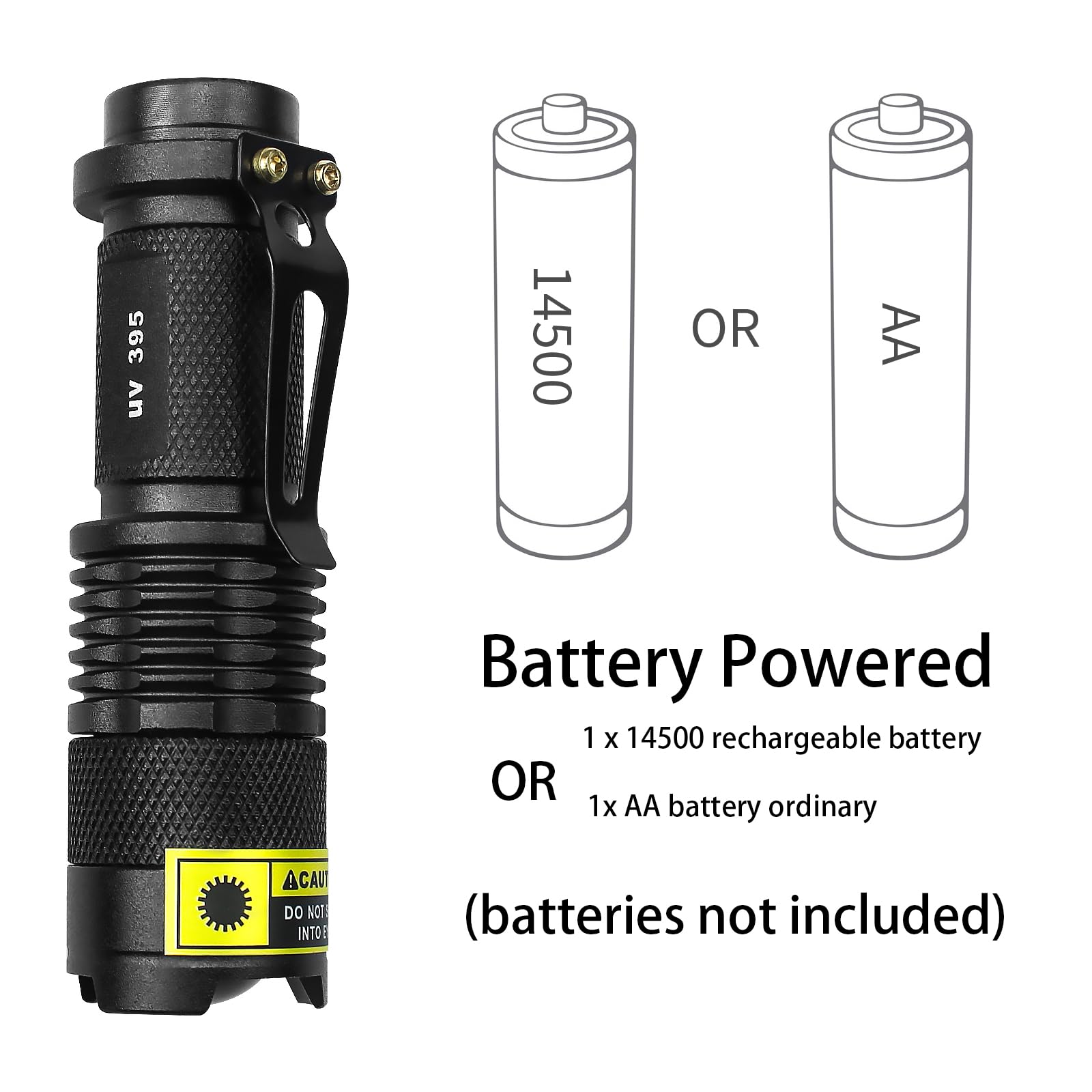 Eowco 395Nm Uv Flashlight, Mini Ultraviolet Blacklight Detector For Dry Dog Urine, Pet Stains, Small Led Black Light Torch For U